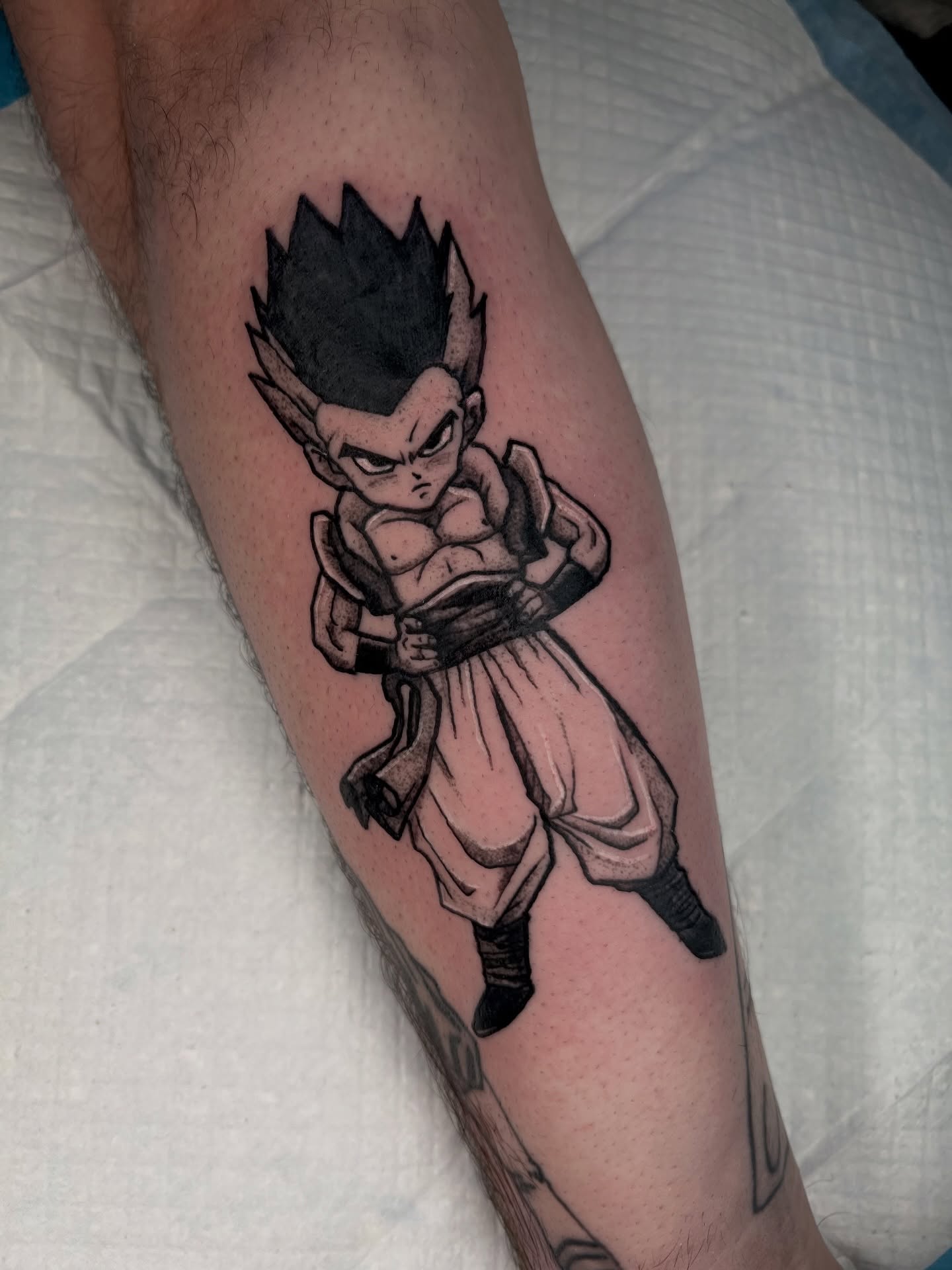 Vegeta anime tattoo on the forearm by Brandon Durbin