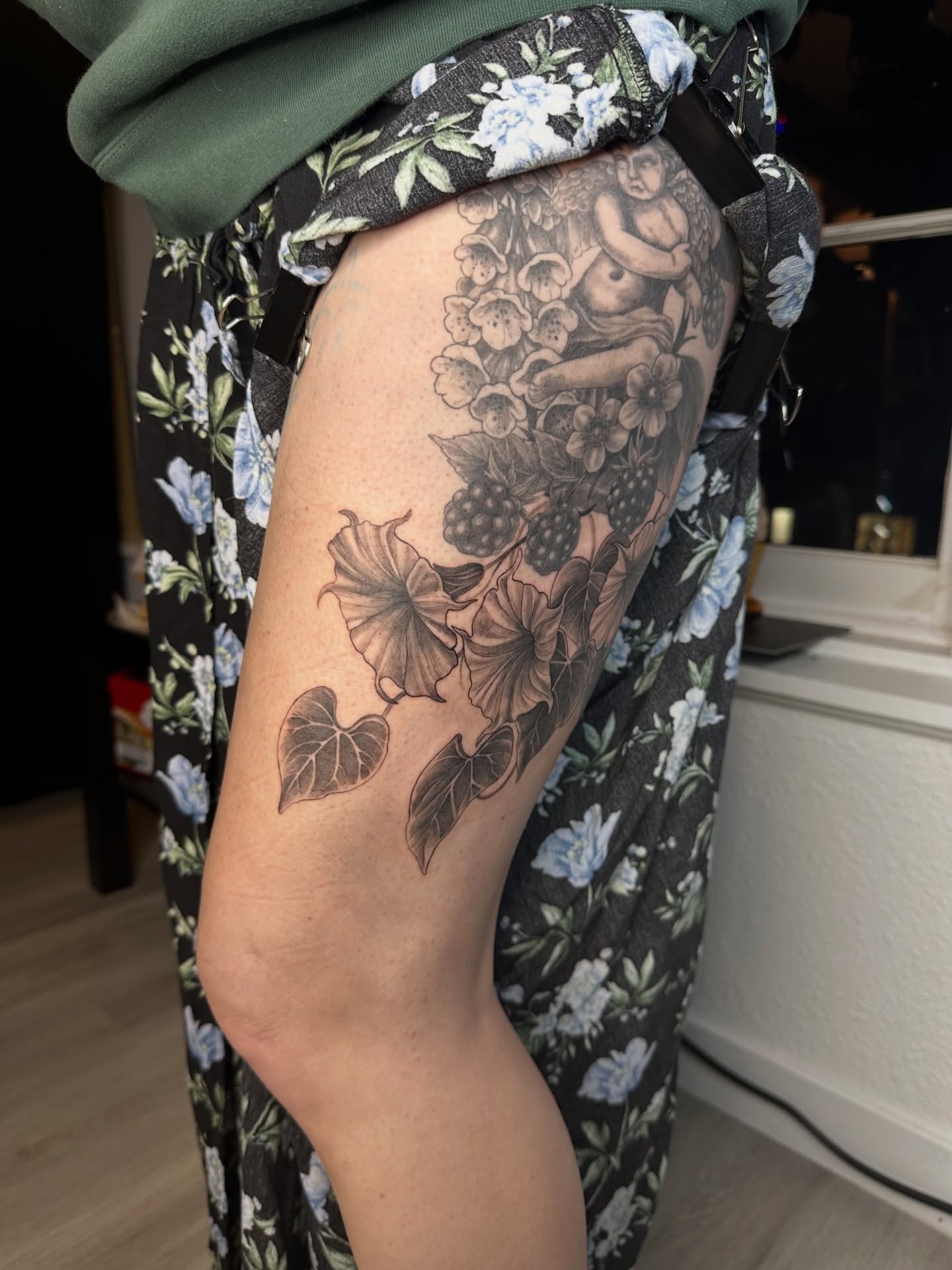 Tattoo by @obsidian_rabbit — black_and_grey