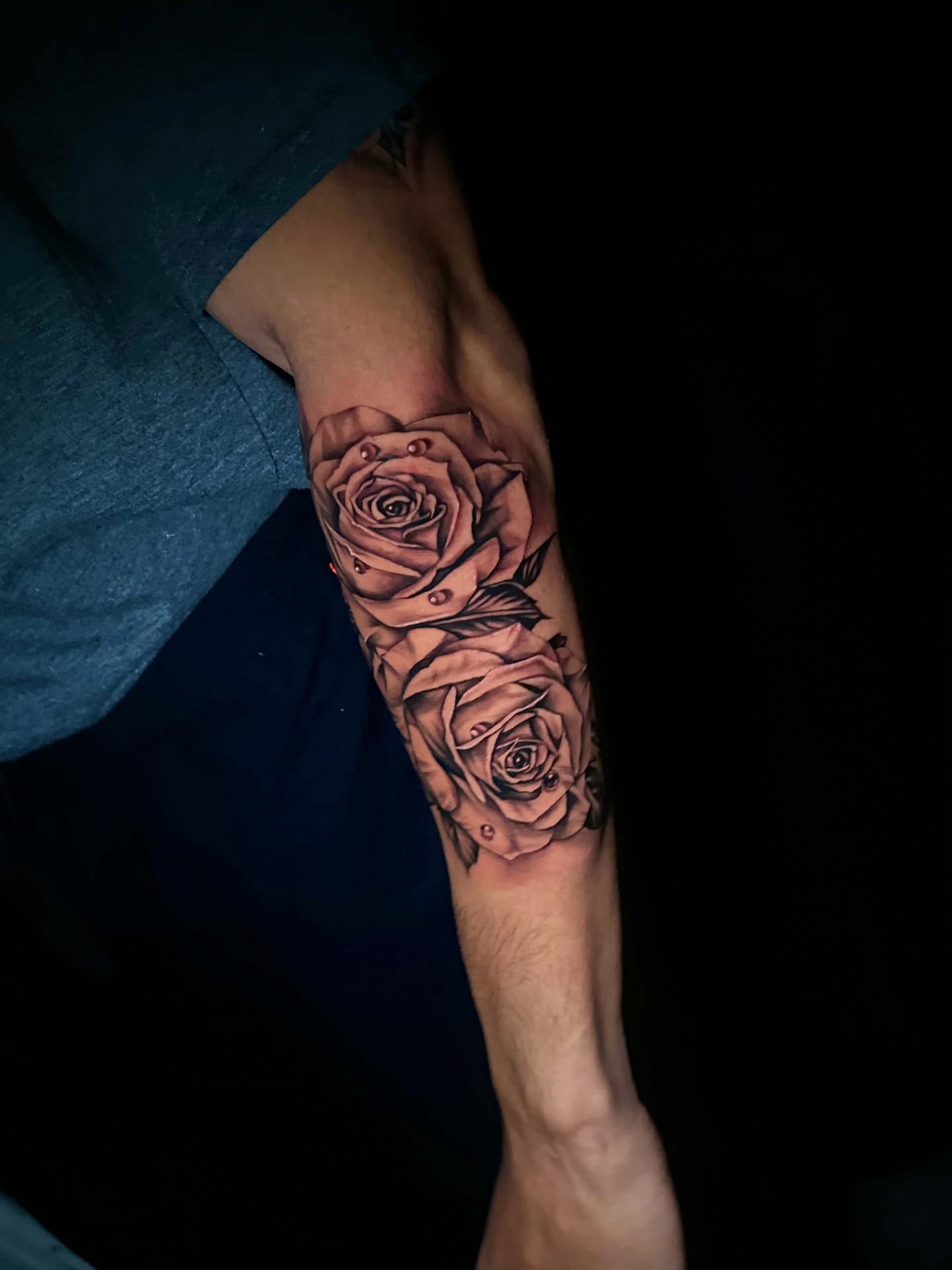 Roses realism tattoo on the forearm by Emma Sferdian🇷🇴