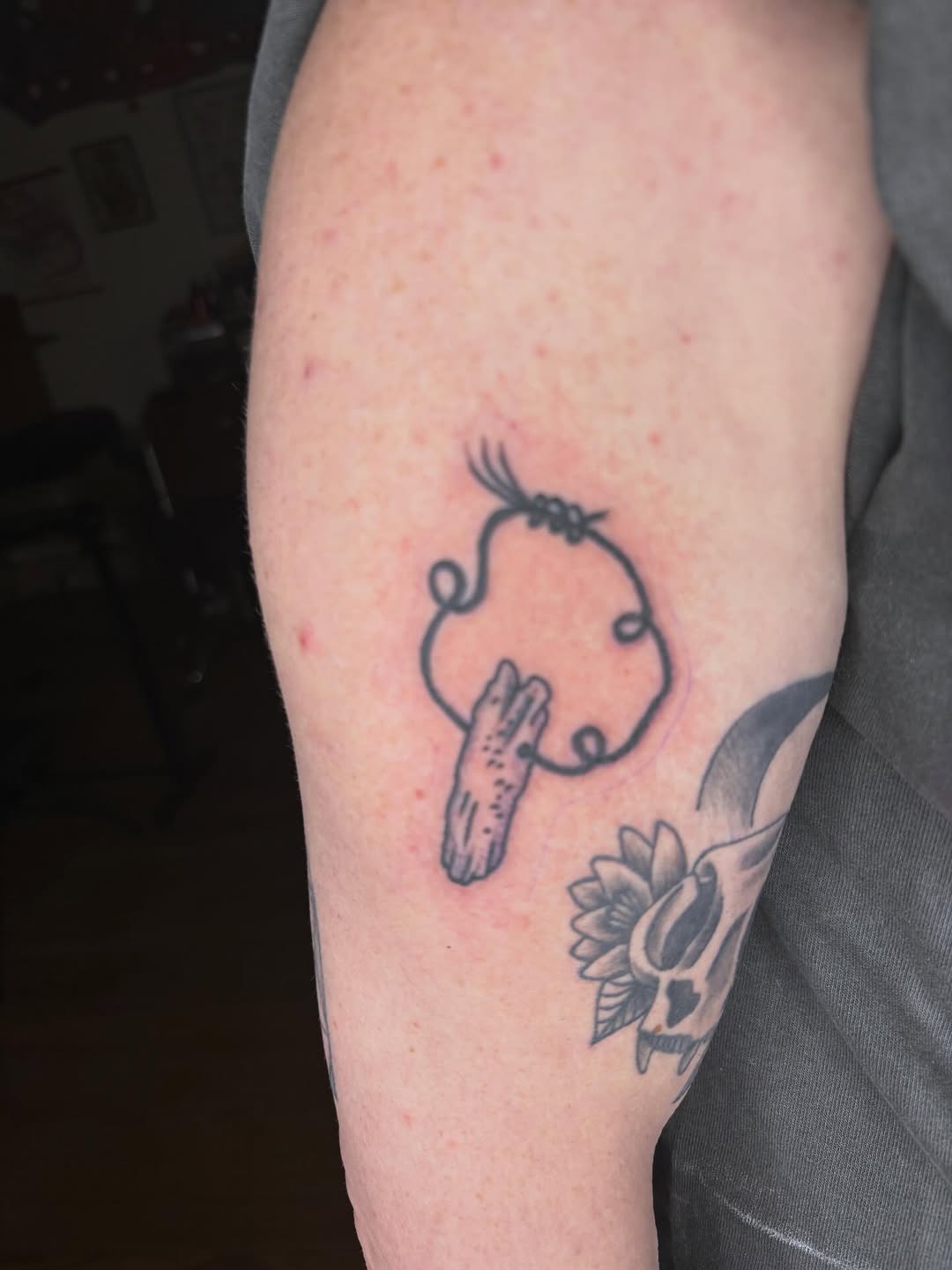 Tattoo by @easy_peezy_pokes — fine_line, black_and_grey
