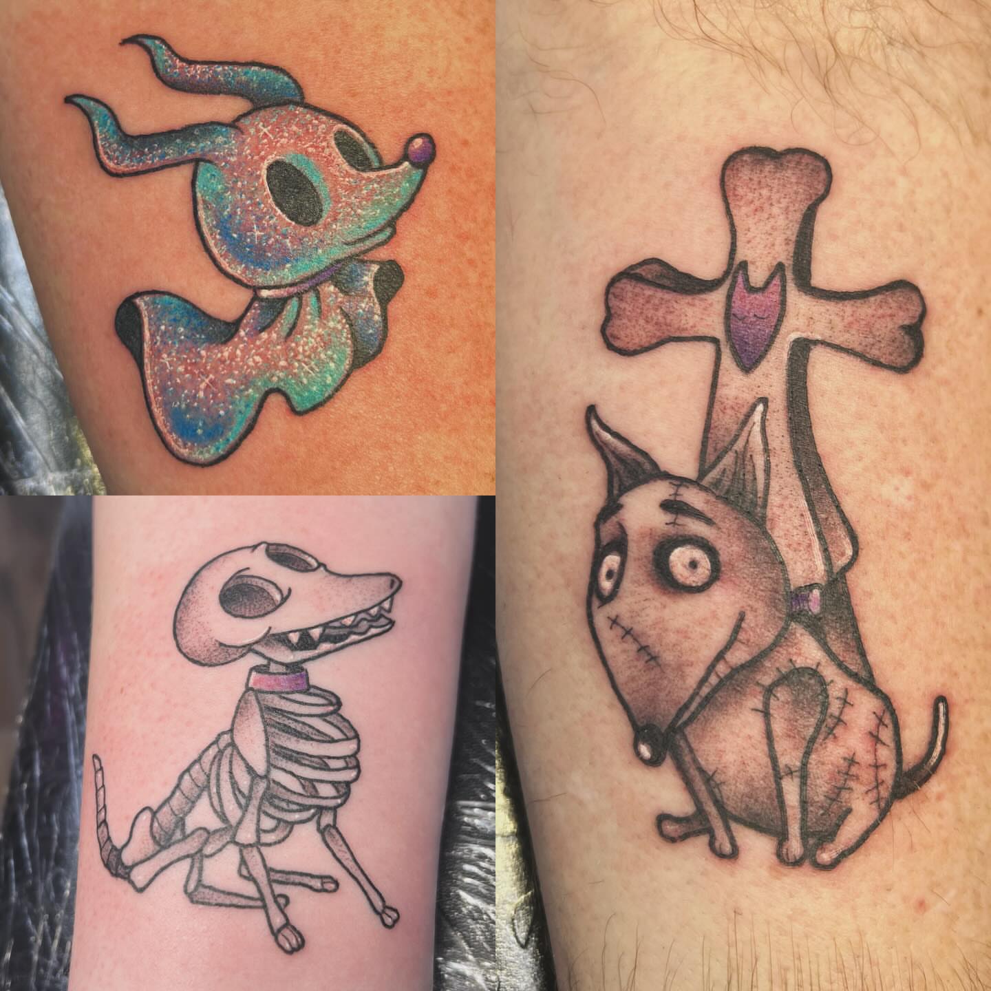Dog dotwork tattoo on the forearm by Sarah Foltz
