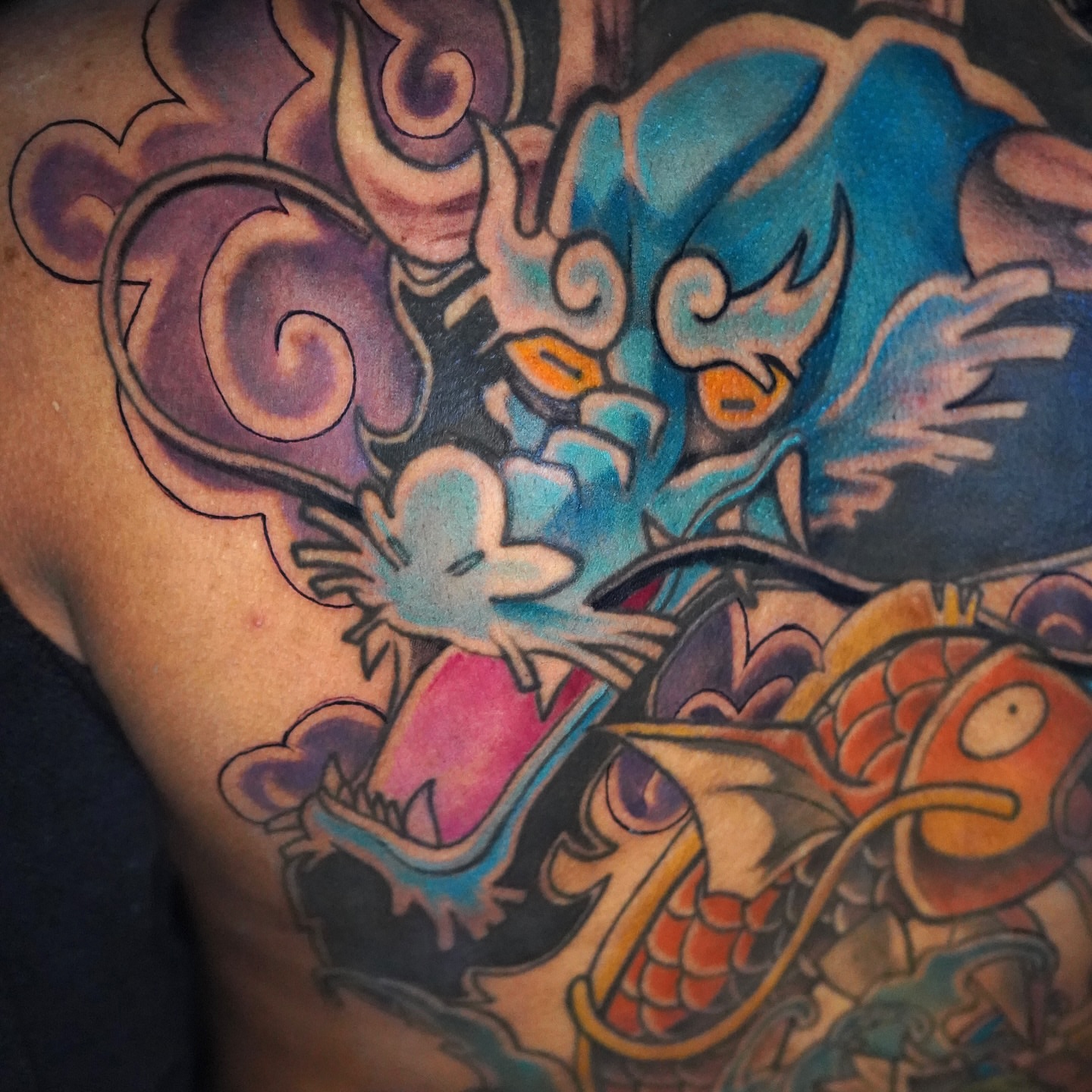 Tattoo by @blasianj.ink — japanese_irezumi, dotwork