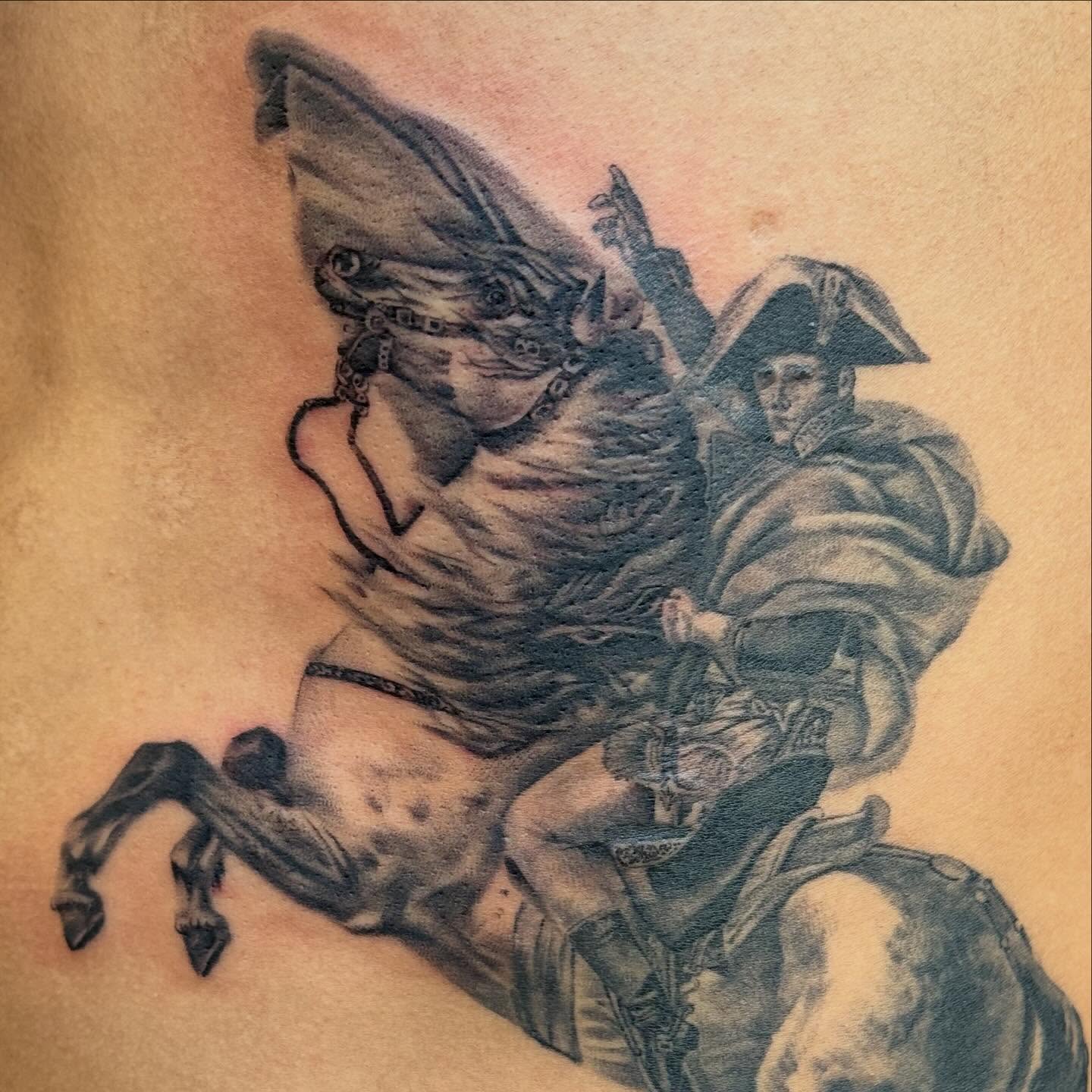 Tattoo by @luckyloutattoos — black_and_grey, realism