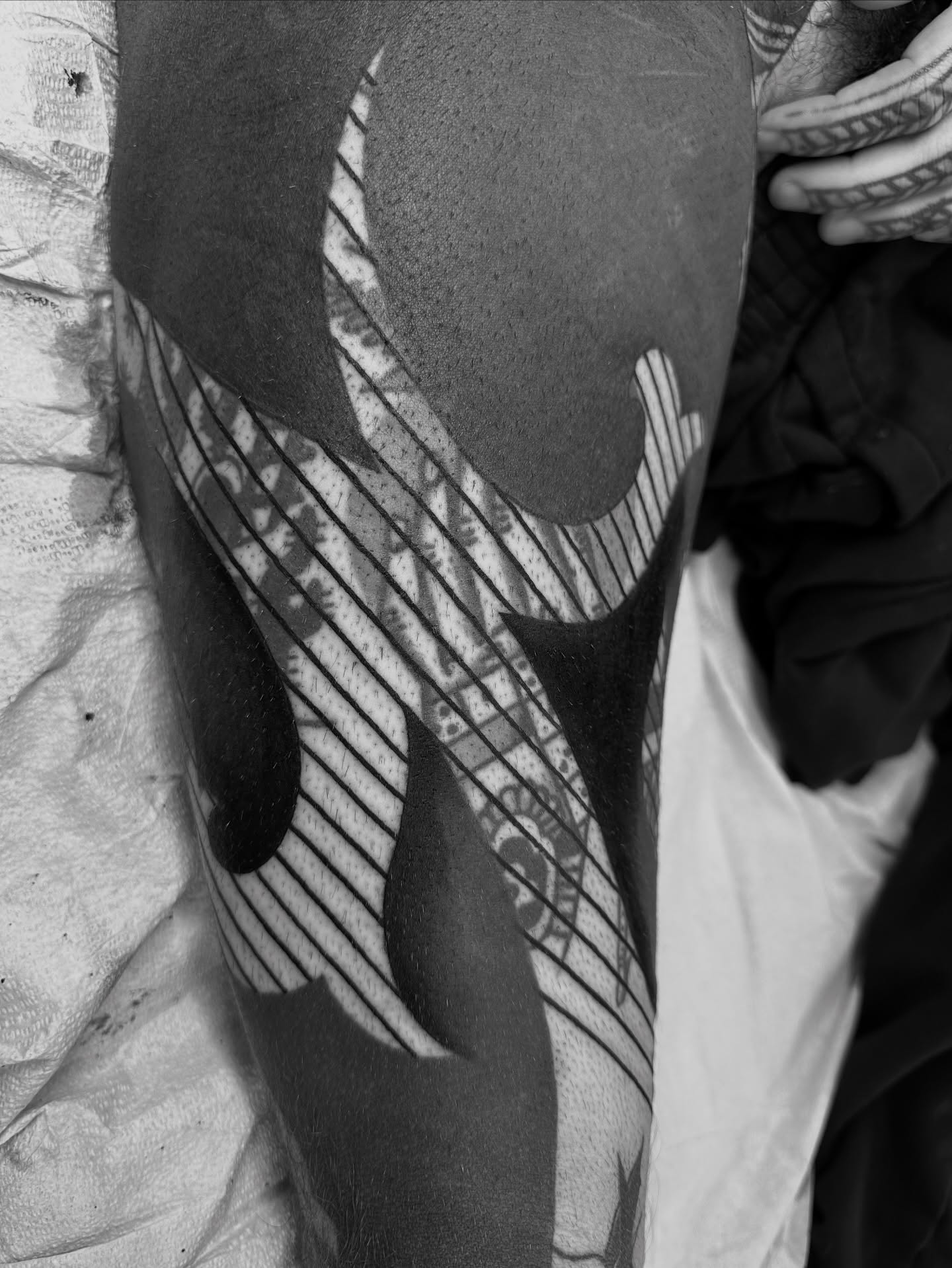 Tattoo by @cassadybell — black_and_grey, geometric