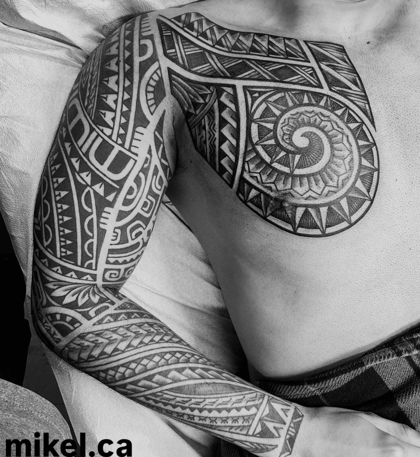 Tribal pattern tribal tattoo on the shoulder by mikel_tattoosangha
