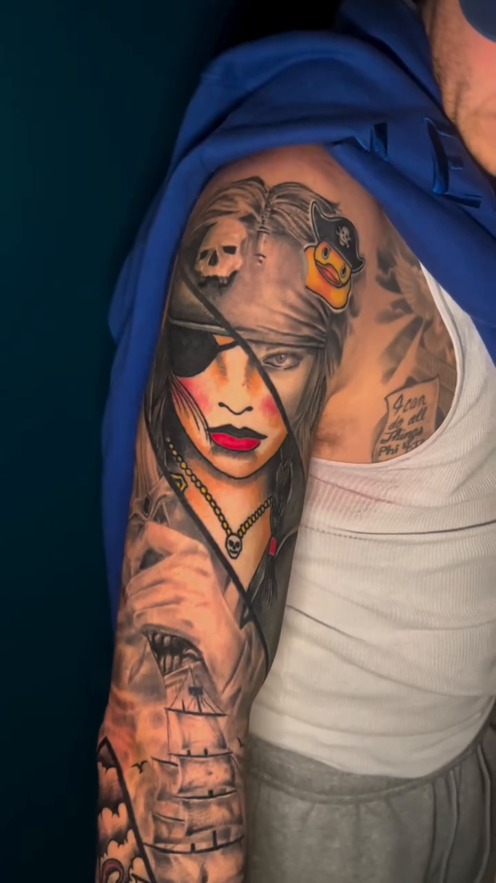 Tattoo by @kingkrystattoos โ realism, trash_polka