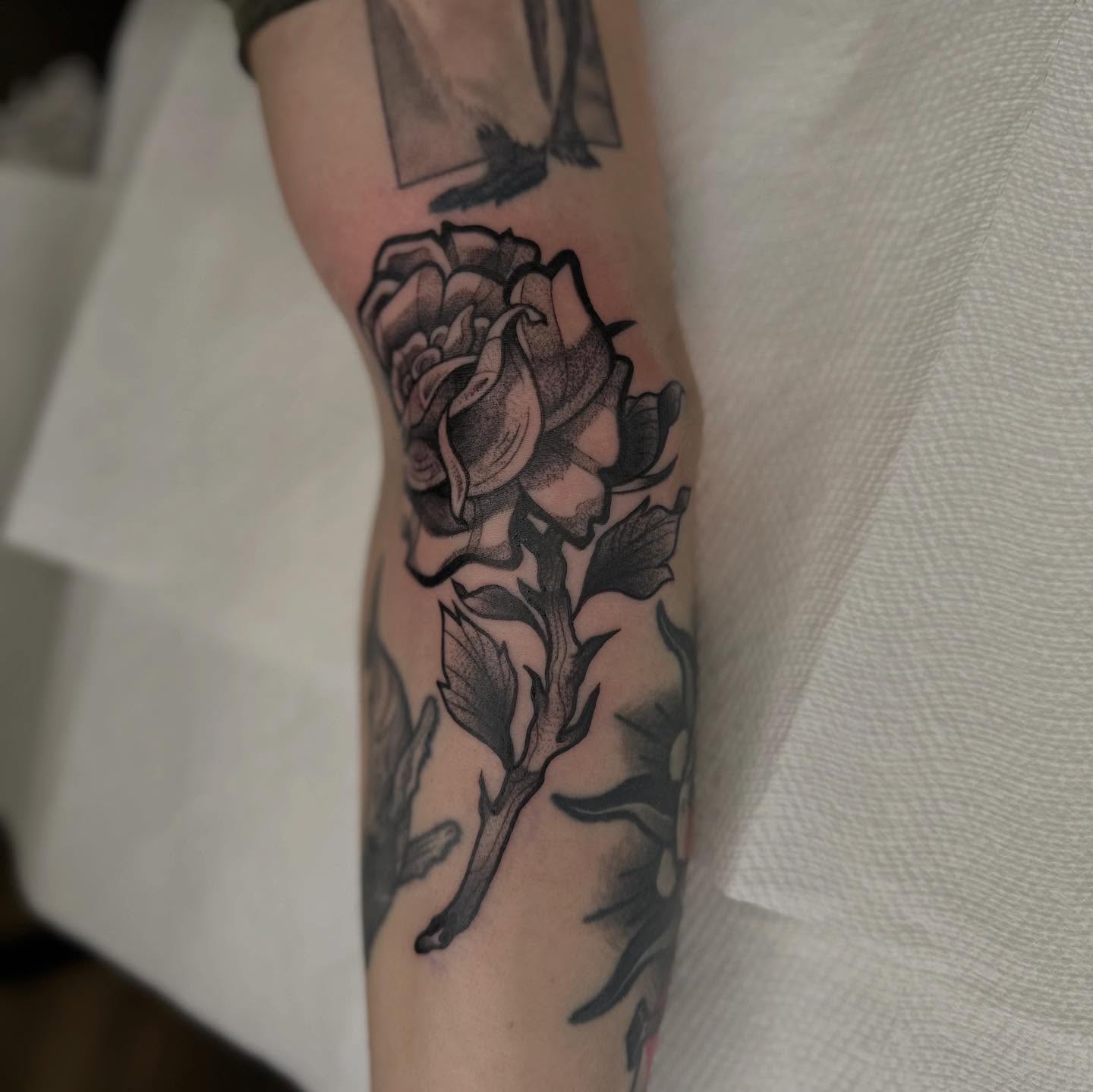 Tattoo by @hyenainks — black_and_grey