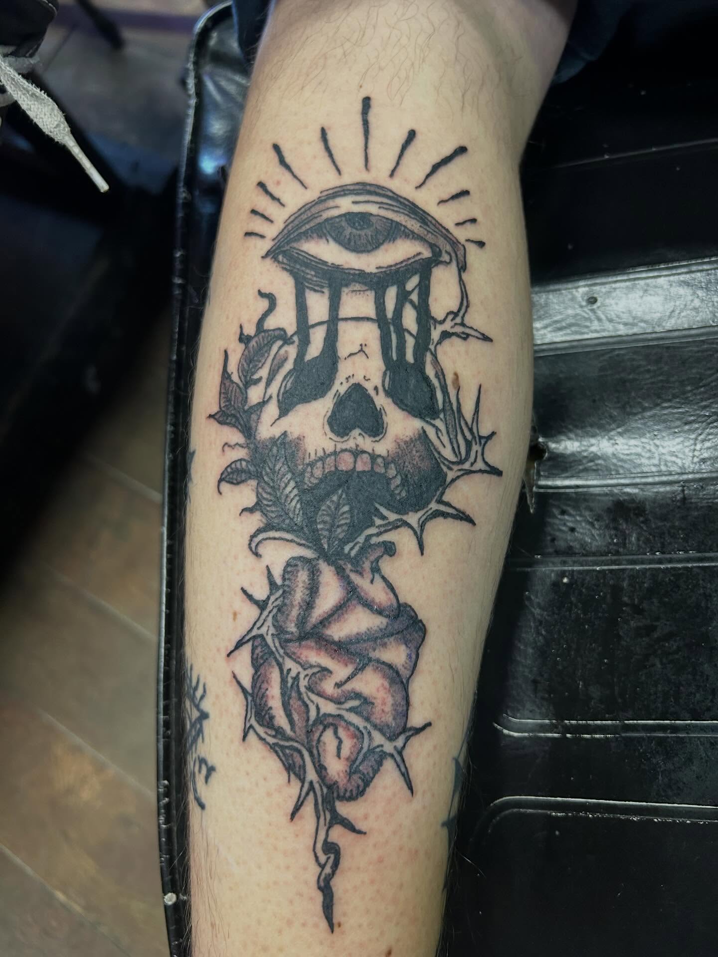 Tattoo by @c.y_tattoos — black_and_grey, dark_realism