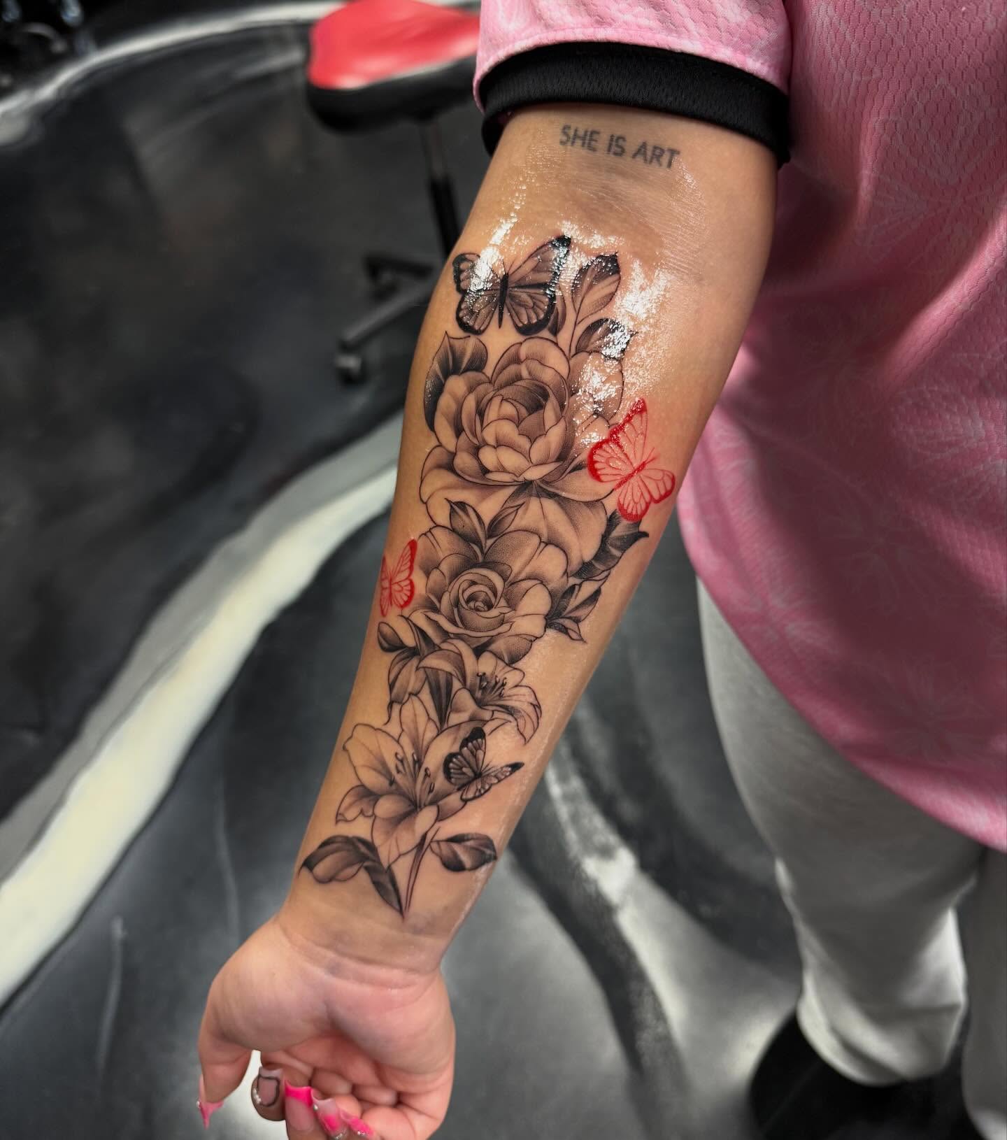Tattoo by @inkedbyscratch — black_and_grey, realism