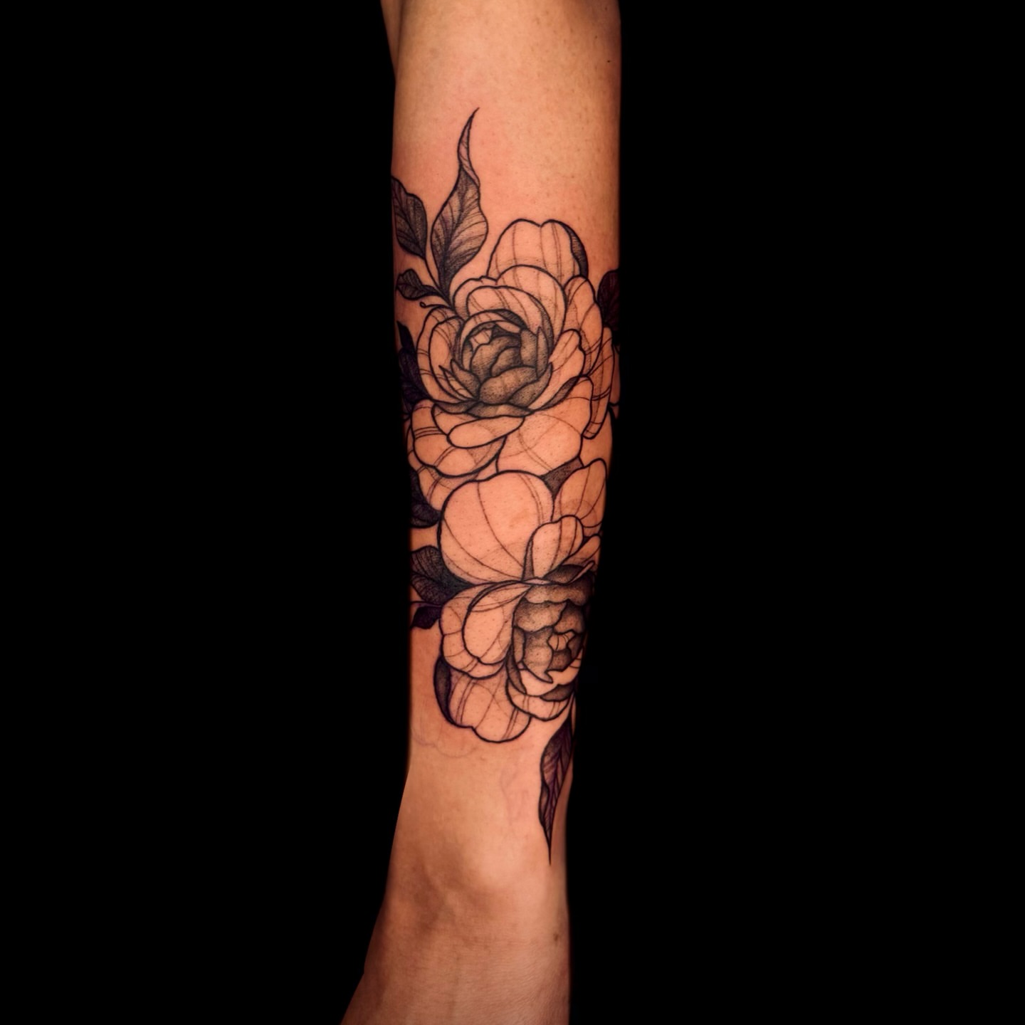 Tattoo by @astrochocobo — black_and_grey