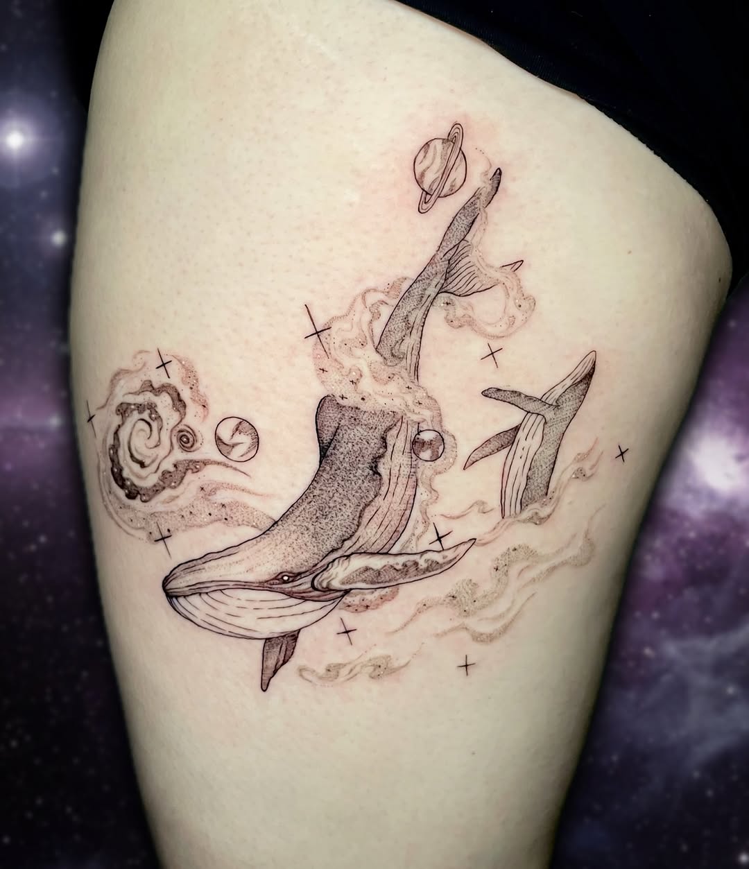 Tattoo by @theghouligan — black_and_grey, dotwork