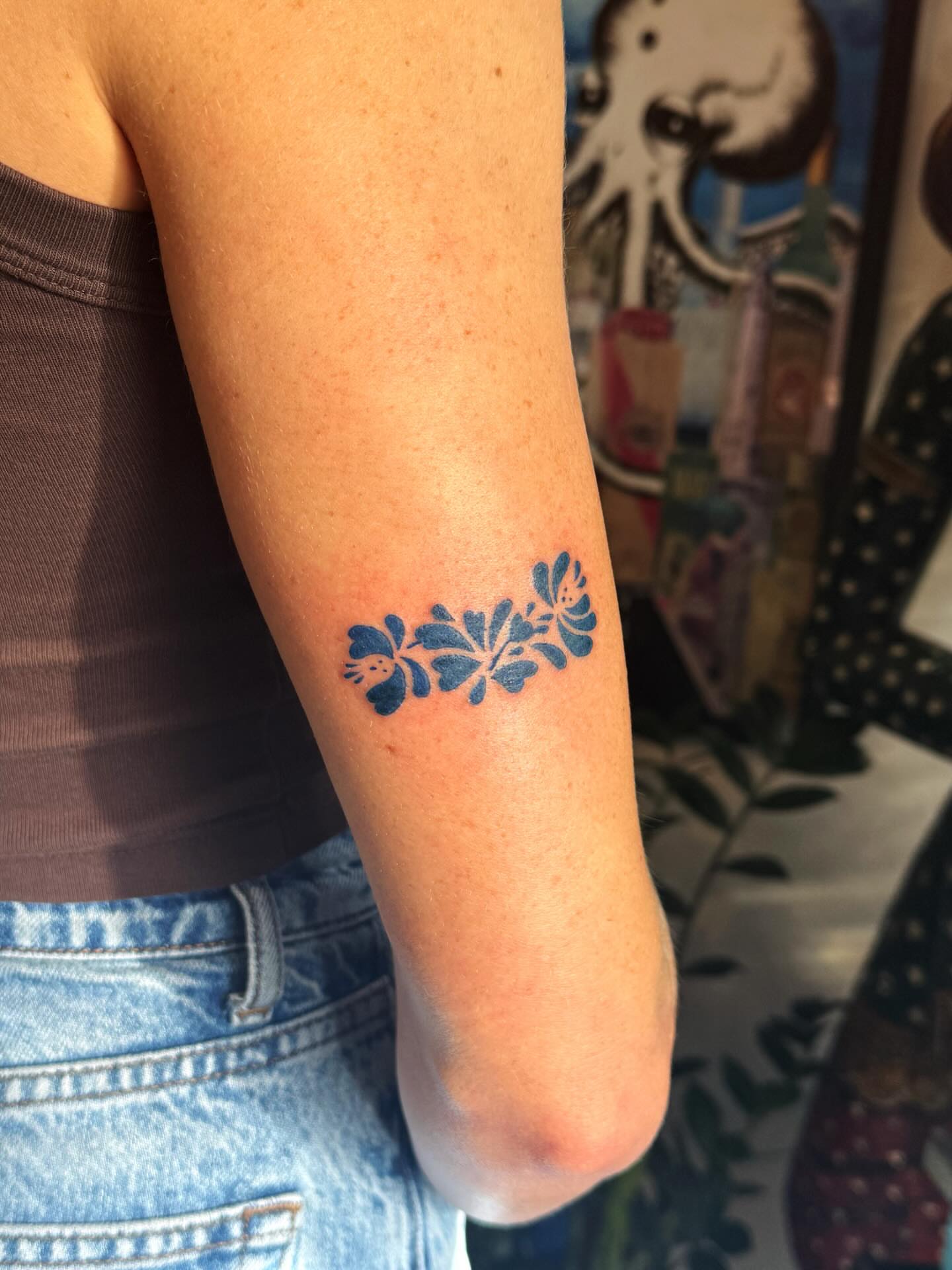Floral design ornamental tattoo on the forearm by Luna Enriquez⚡️, Portland, Oregon