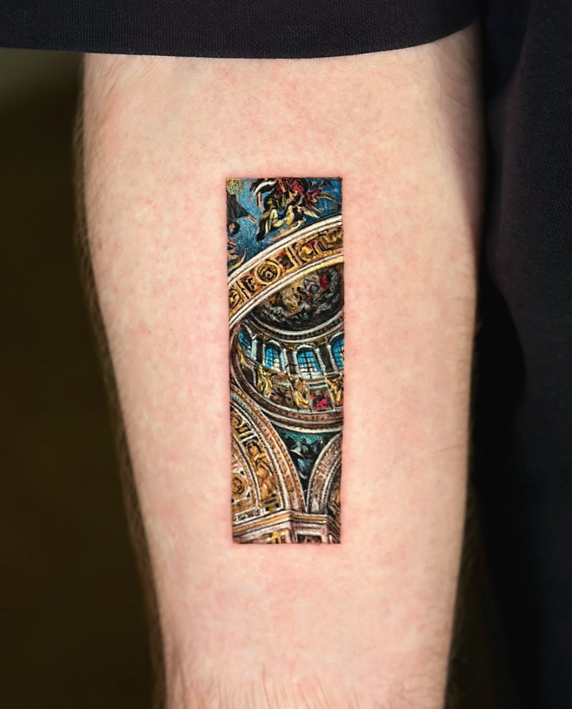 Interior architecture realism tattoo on the thigh by Lani  라니