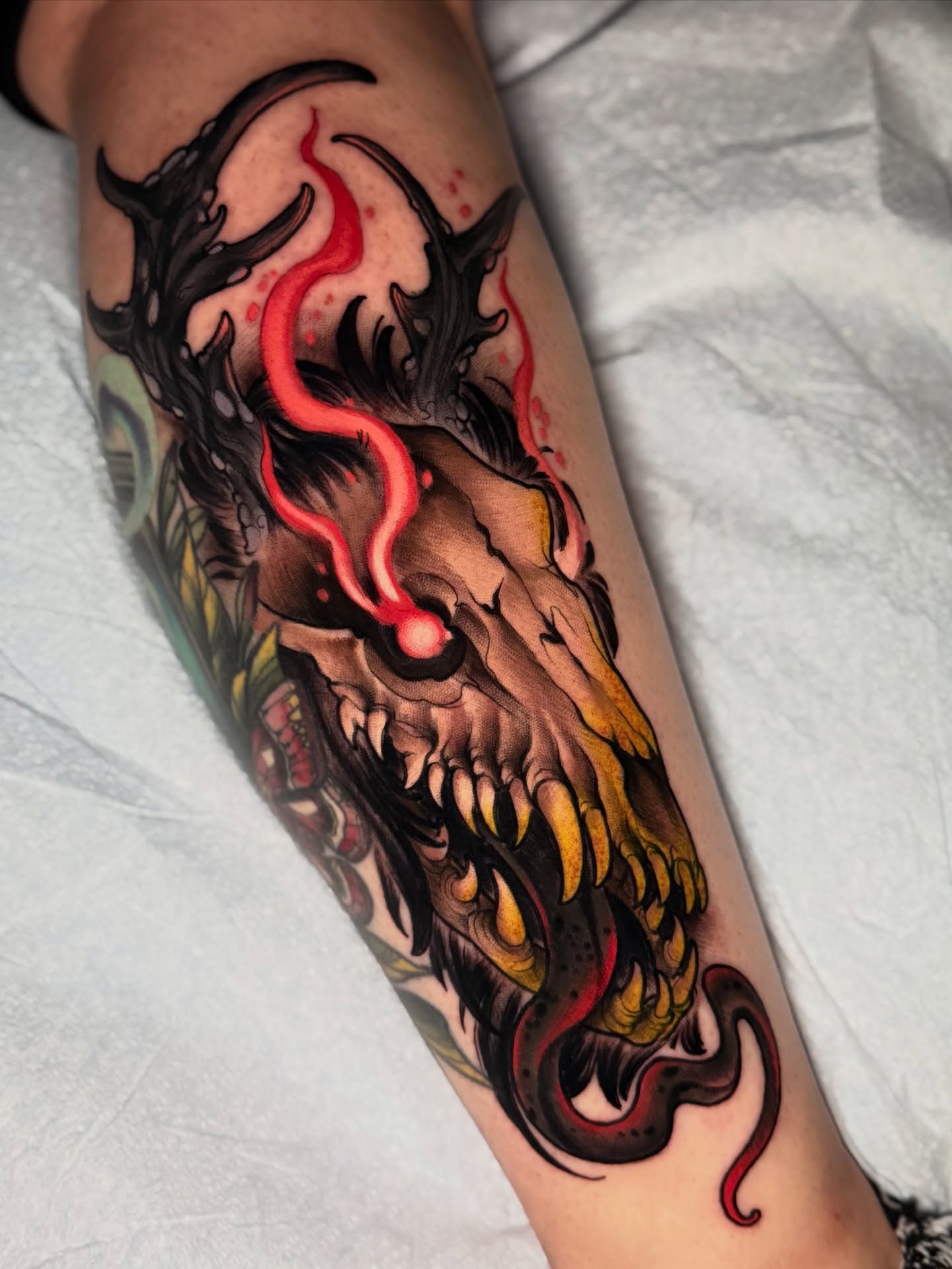 Tattoo by @xtoughtittytattoox — american_traditional, dark_realism