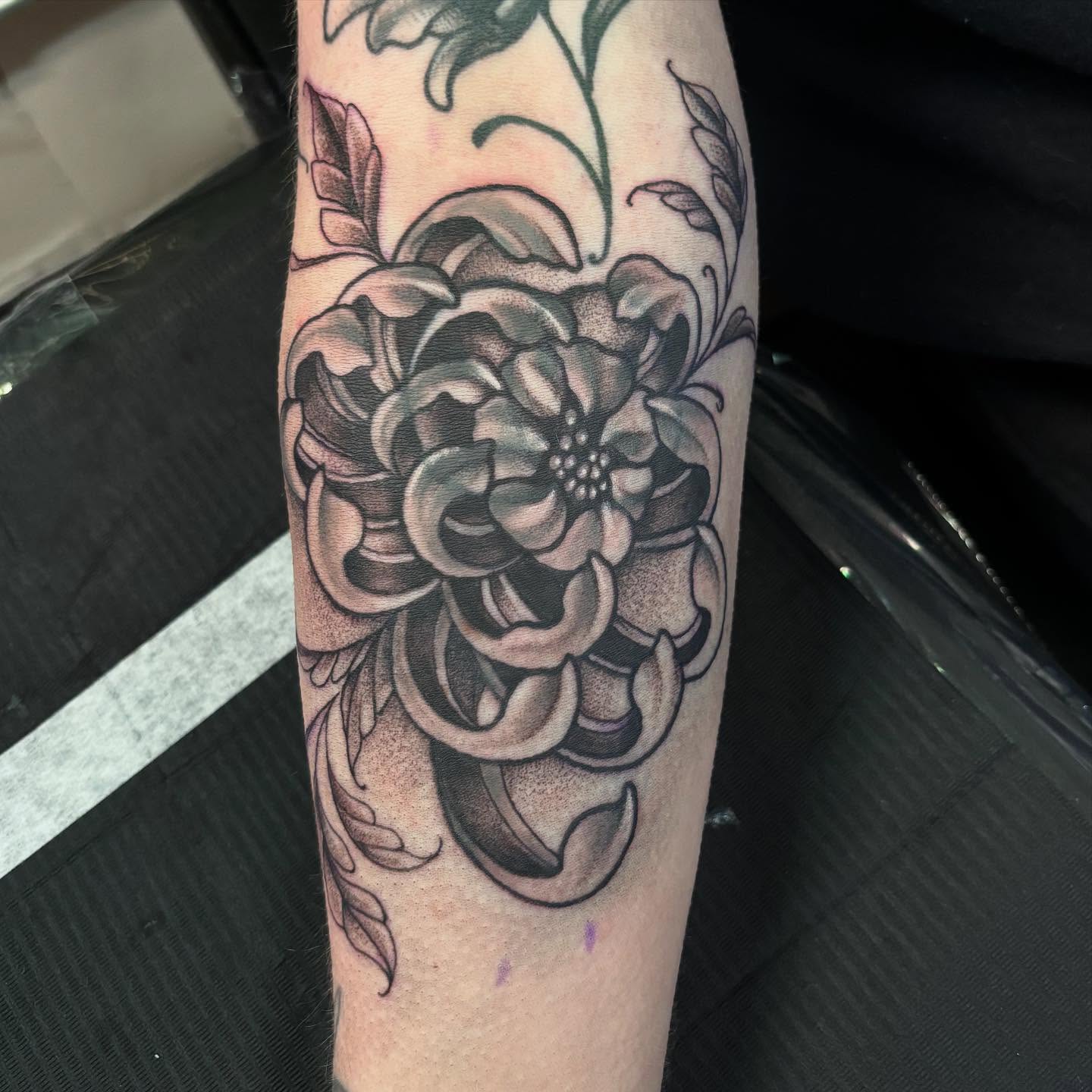 Tattoo by @jdawgdotgov — black_and_grey