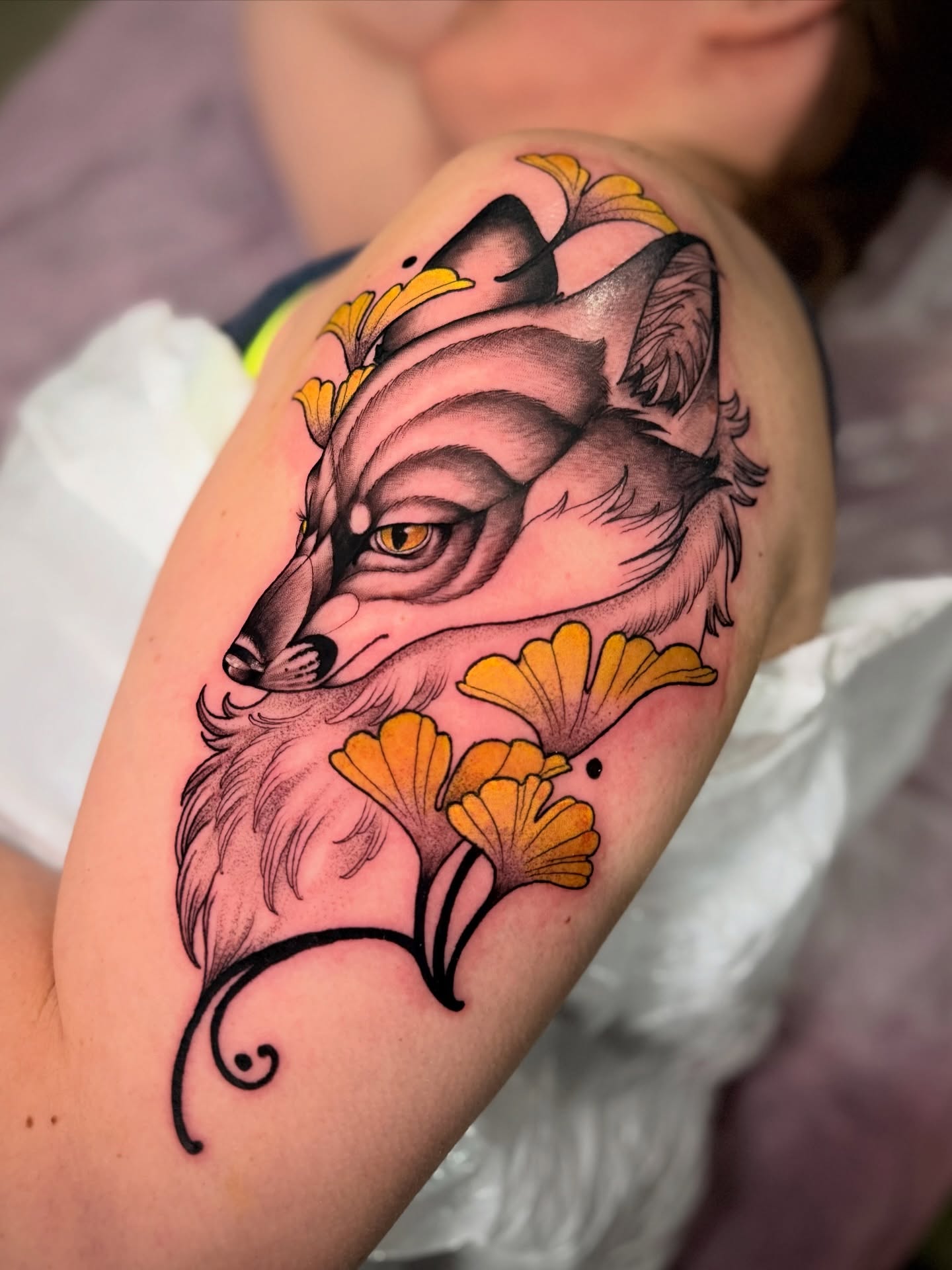 Tattoo by @darien.alexandra — realism, dotwork