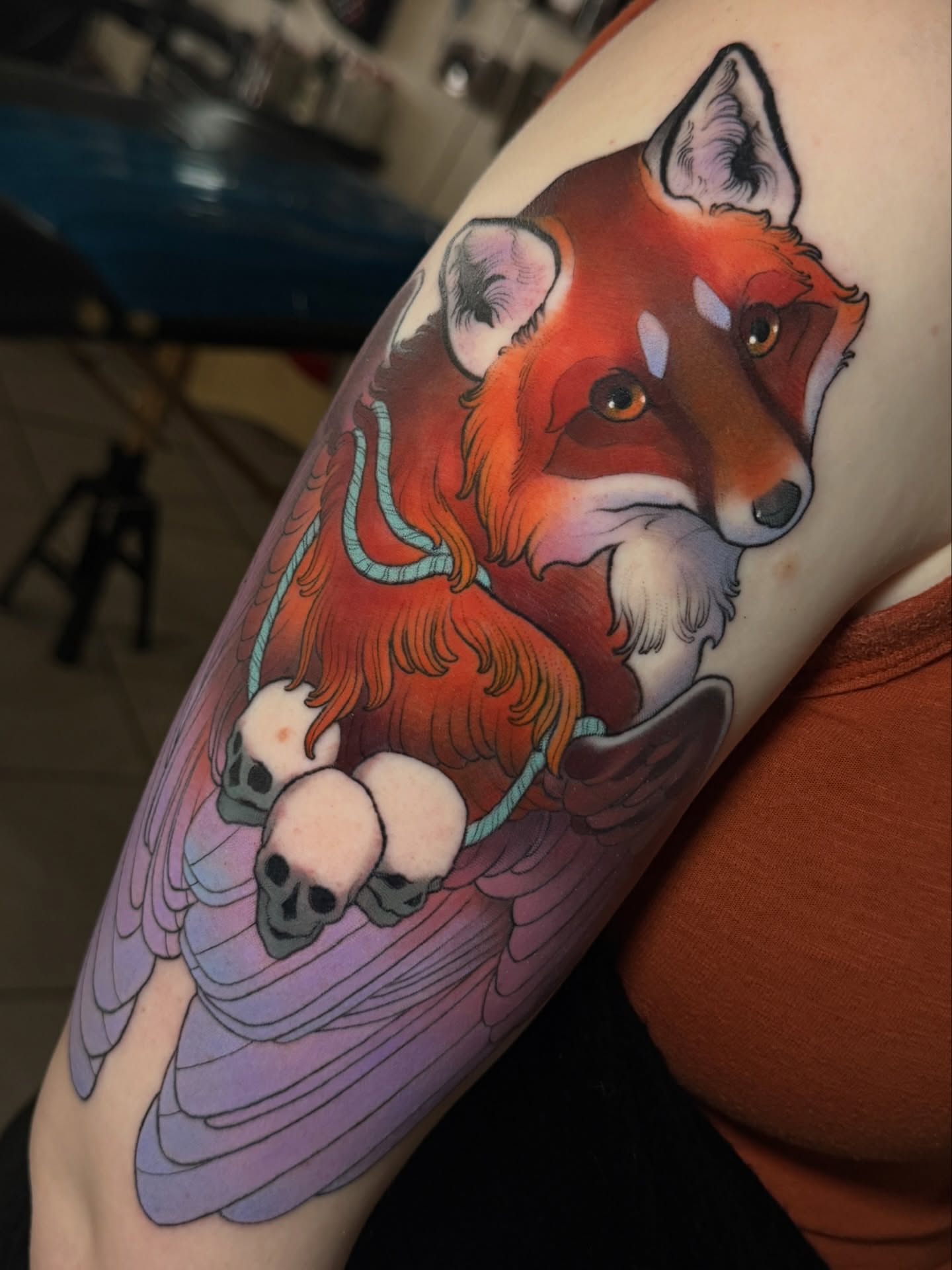 Fox with skulls realism tattoo on the forearm by πππ±π±π¬π¬ ππ―π±π¦π°π±