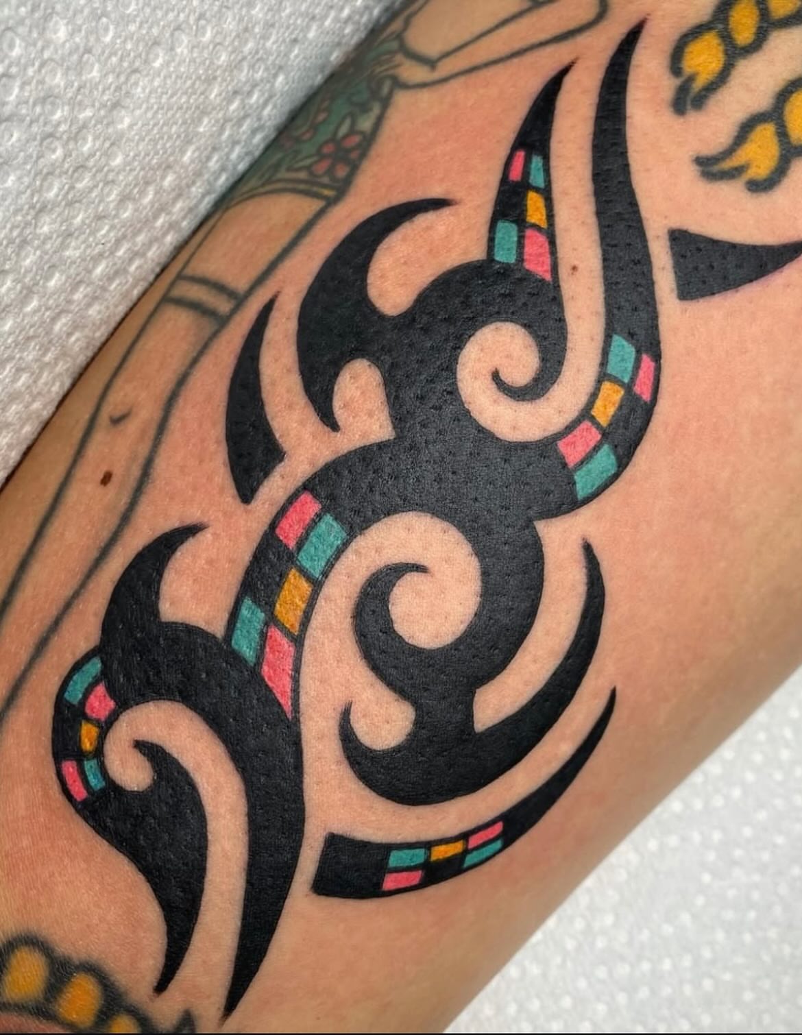 Tribal swirl tribal tattoo on the forearm by ⛓️ L̷i̷n̷n̷e̷a̷⛓️, Las Vegas, Nevada