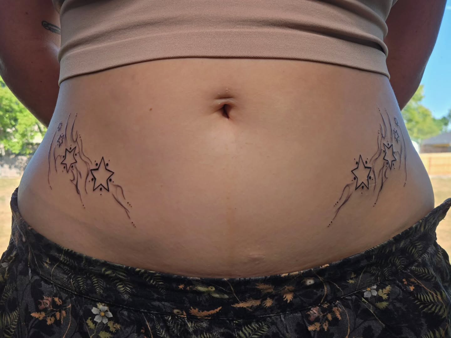 Stars black and grey tattoo on the torso by jo(rdan)