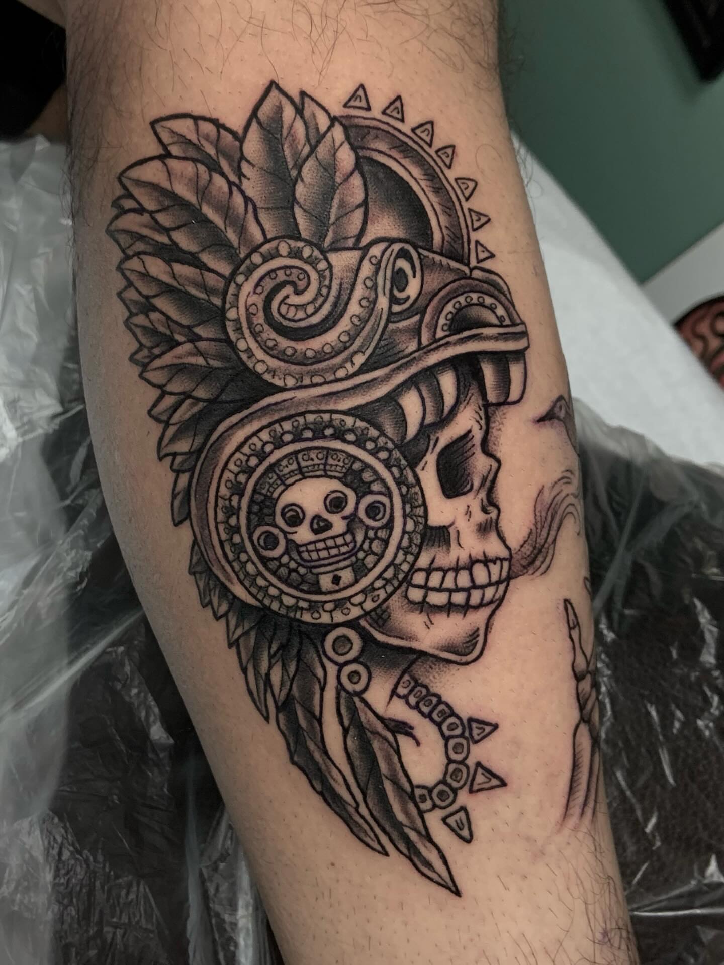 Tattoo by @tattoomike17 — black_and_grey, geometric