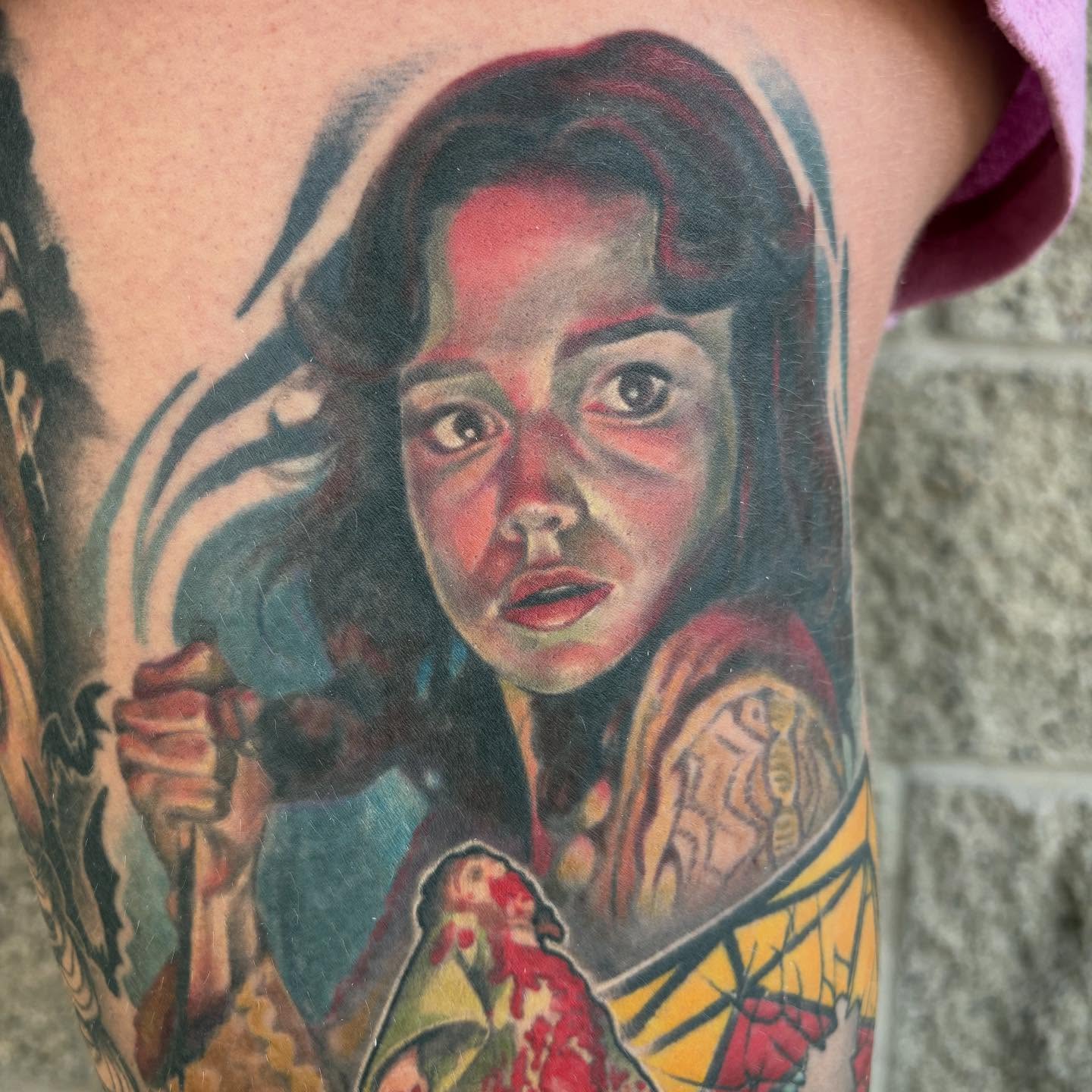 Woman realism tattoo on the forearm by Tad Fulkerson, San Francisco, California