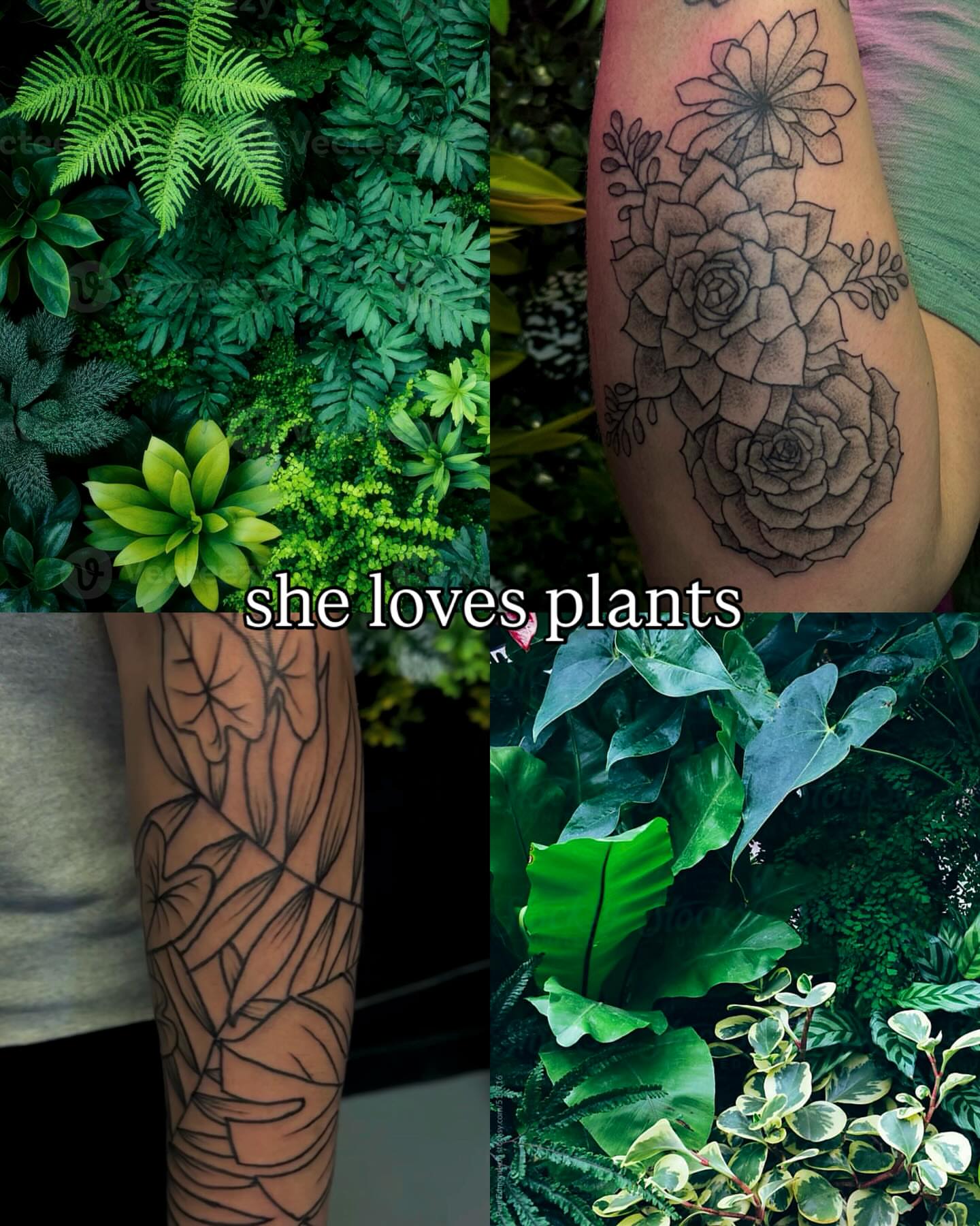 Plants geometric tattoo on the forearm by Melissa