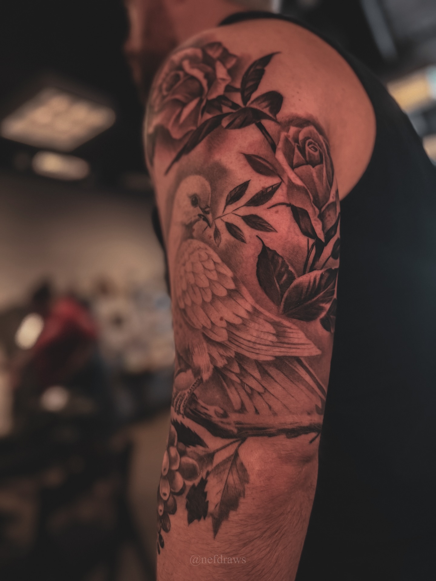 Tattoo by @nefdraws — black_and_grey, realism