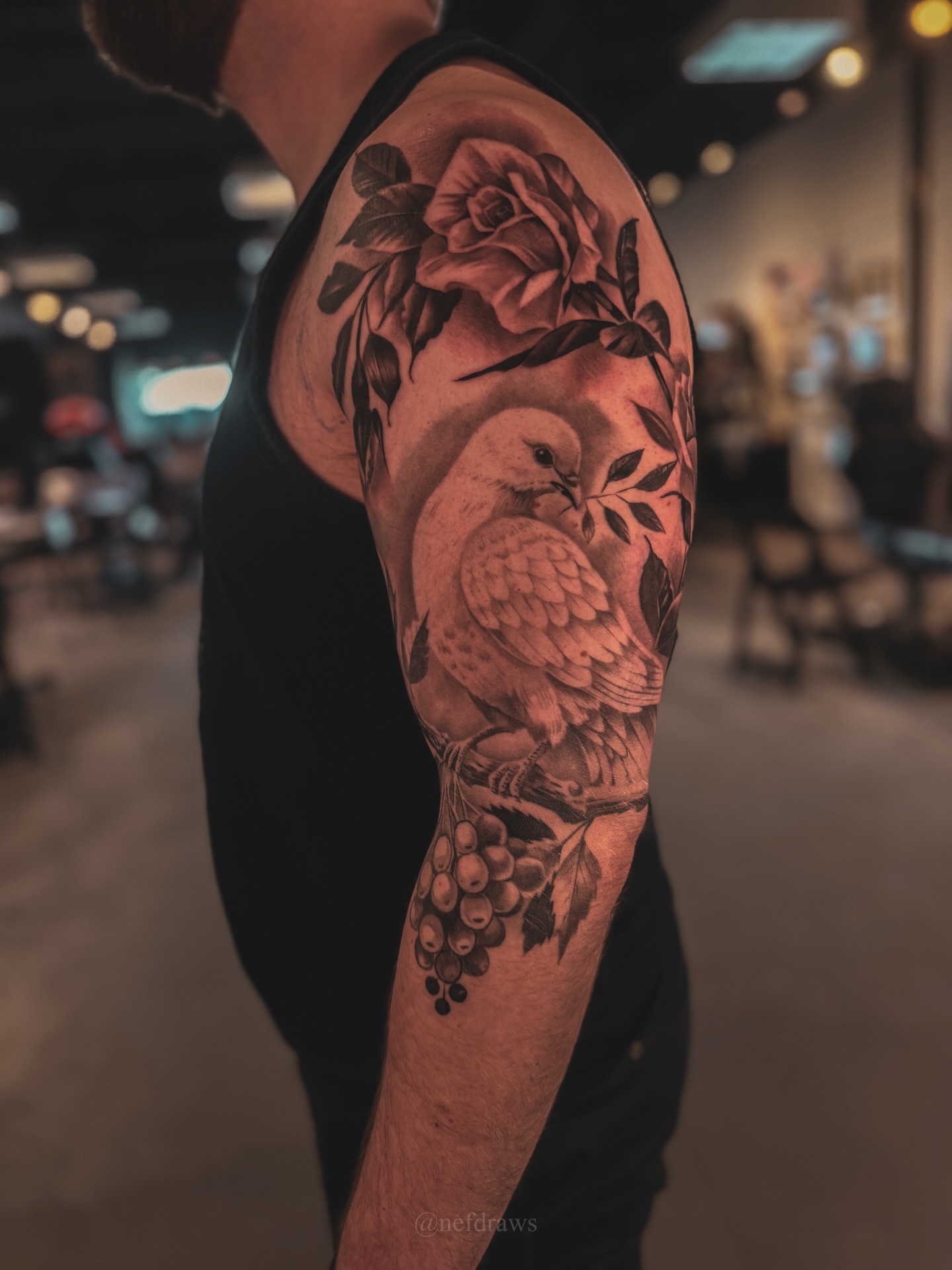 Tattoo by @nefdraws — black_and_grey, realism