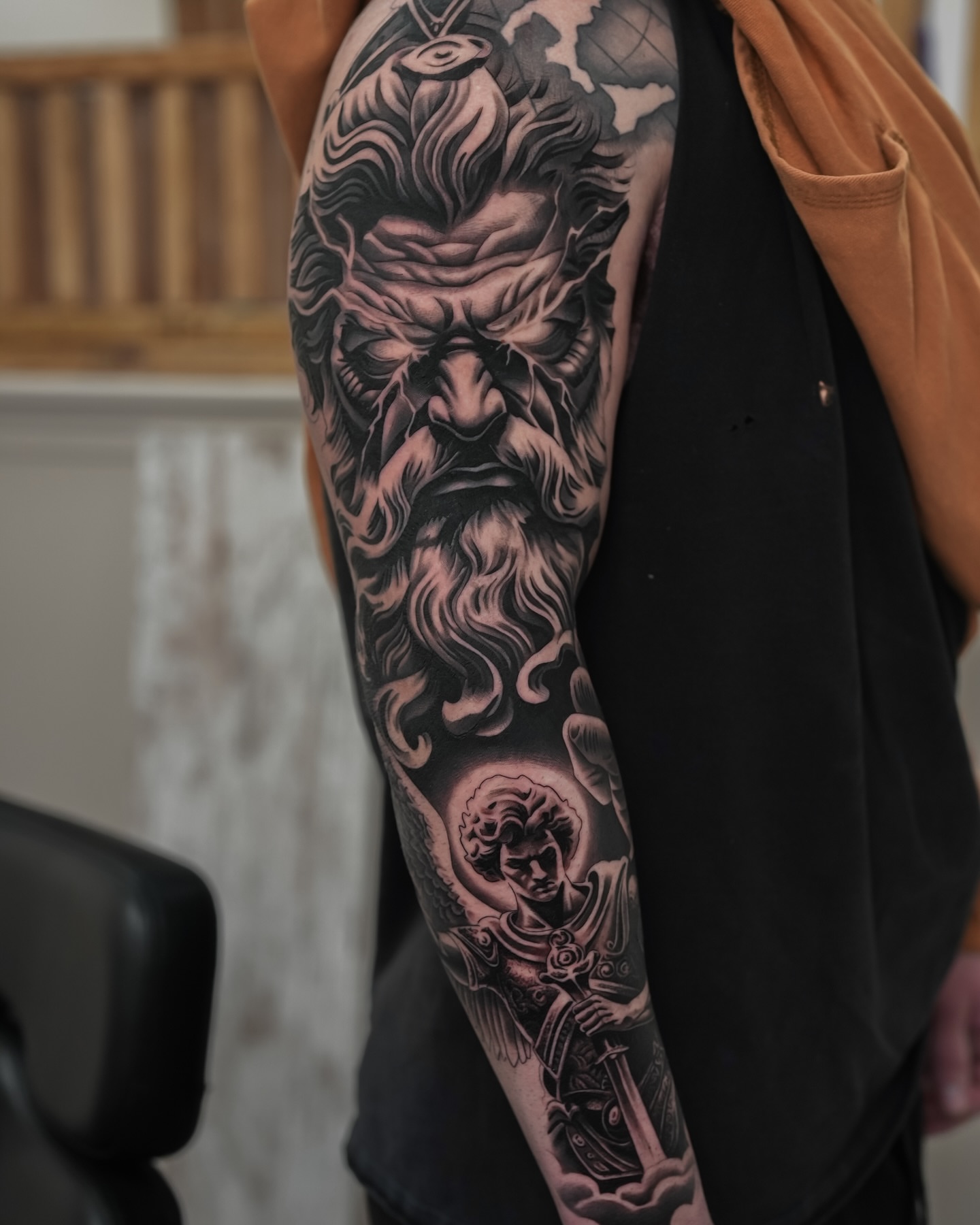 Tattoo by @inkbyjavi — black_and_grey, realism