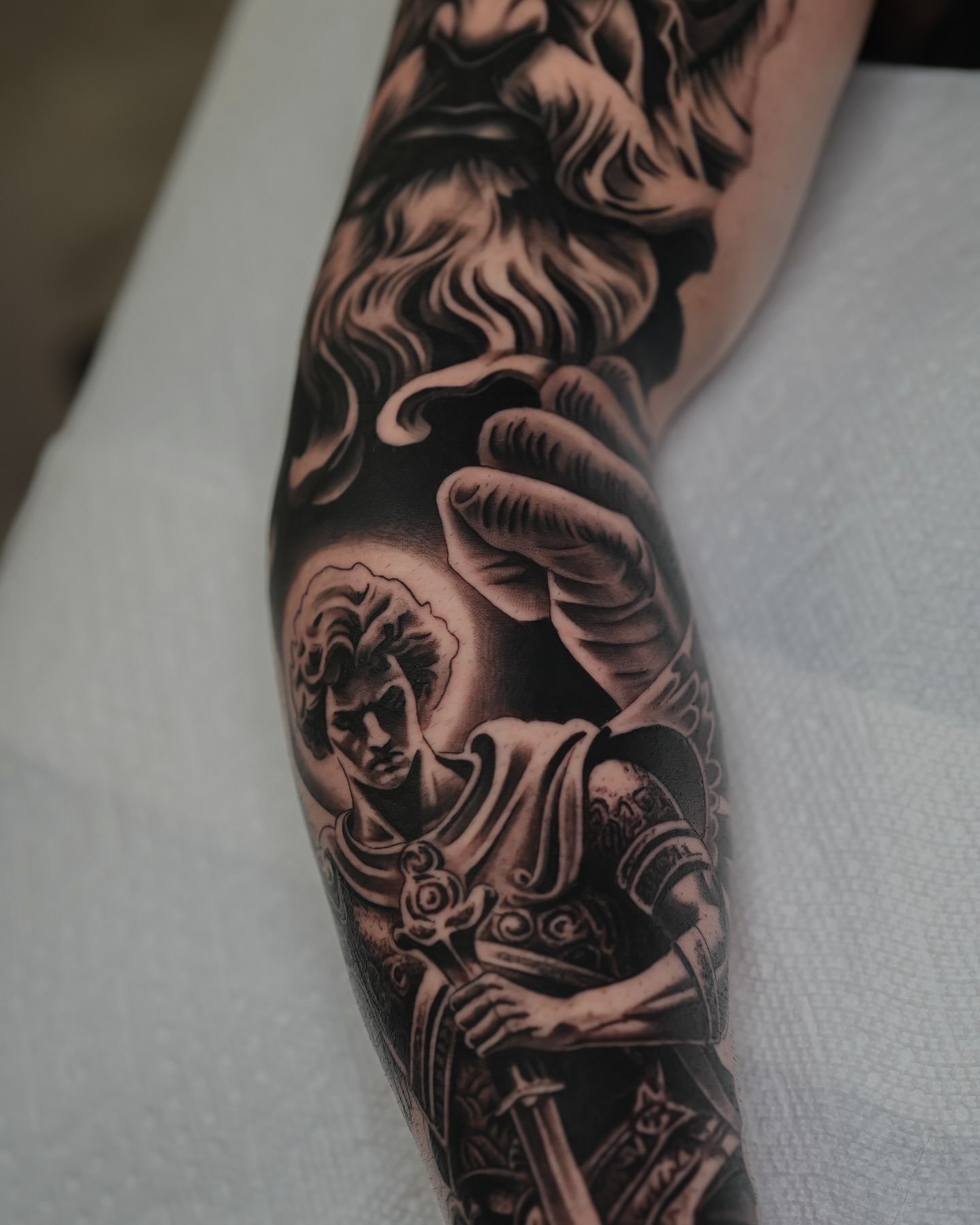 Tattoo by @inkbyjavi — black_and_grey, realism