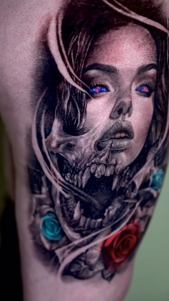 Tattoo by @isaacaguila โ dark_realism, black_and_grey