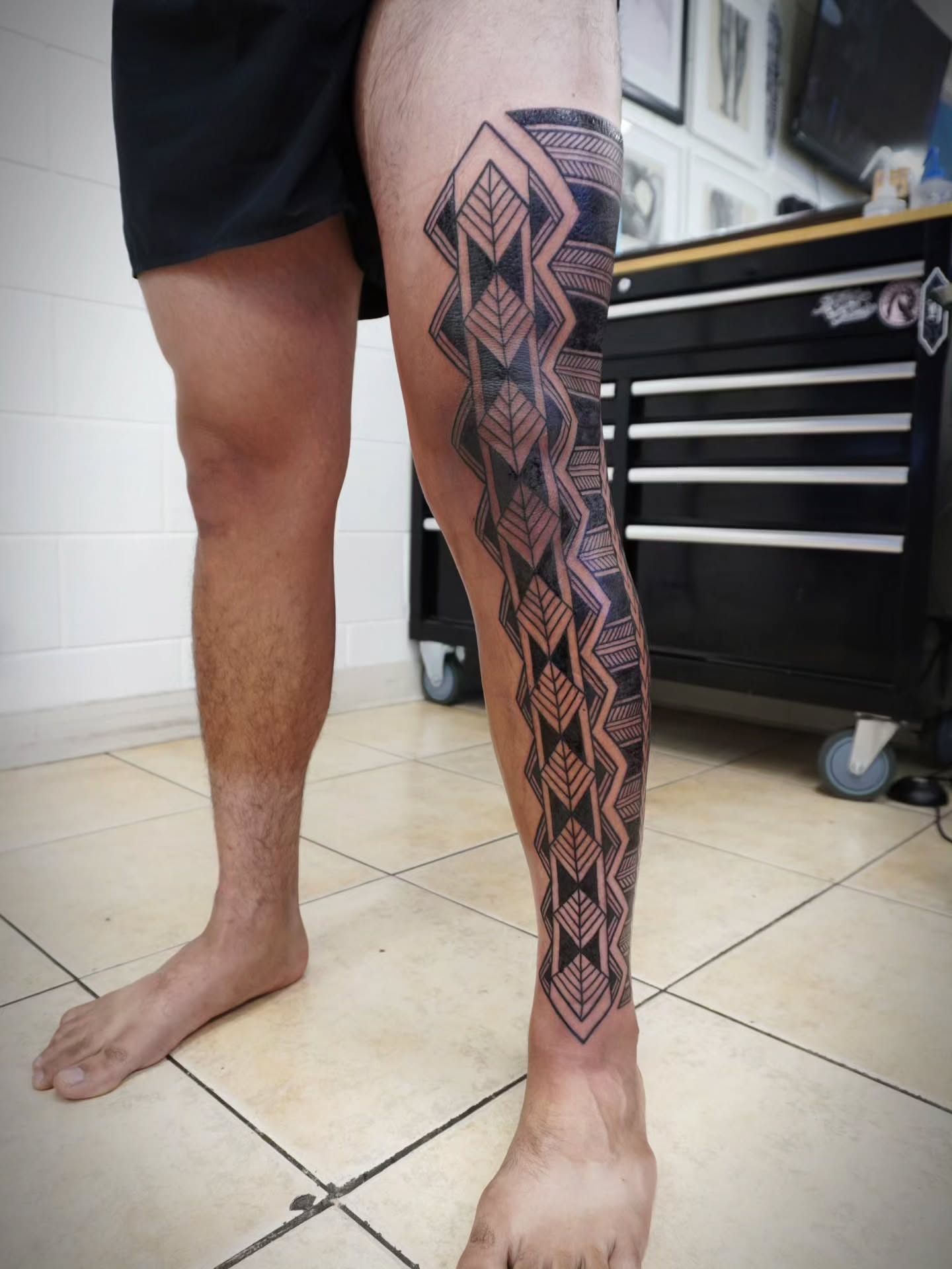 Tattoo by @hiwawolfe — geometric, tribal