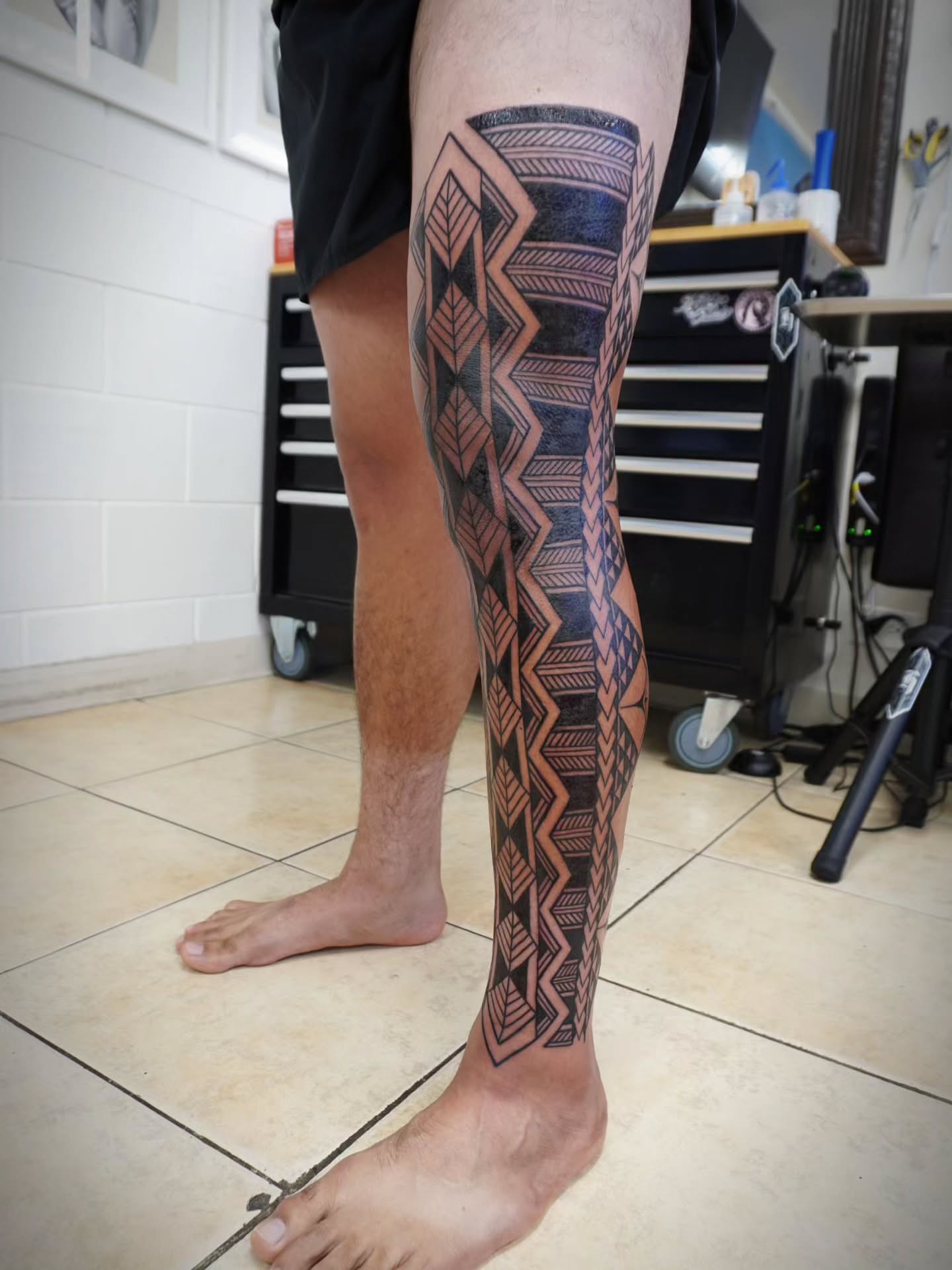 Tattoo by @hiwawolfe — geometric, tribal