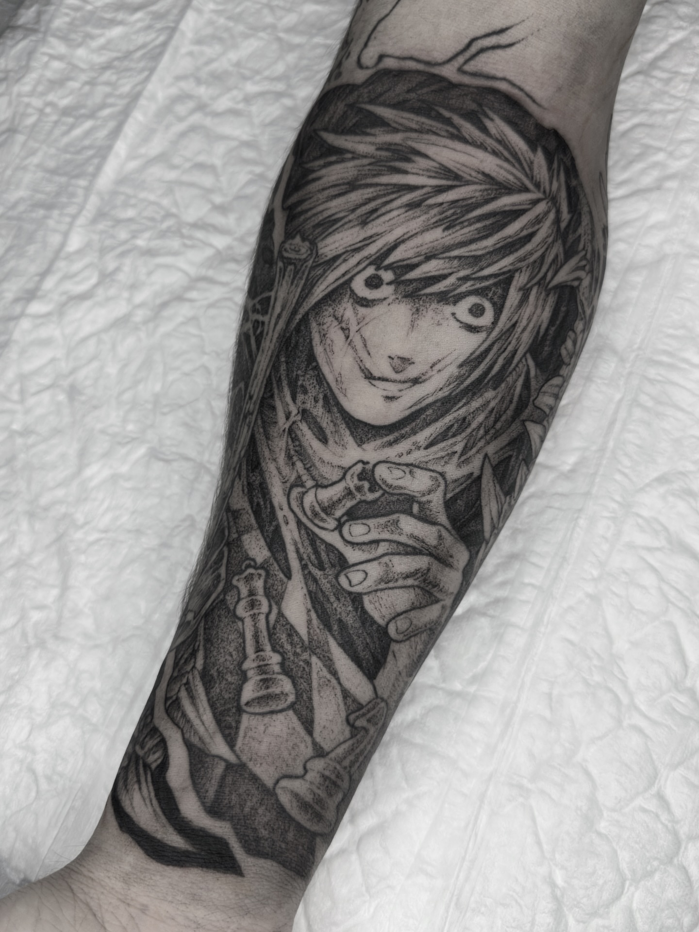 Tattoo by @panyvinoo — anime, dotwork