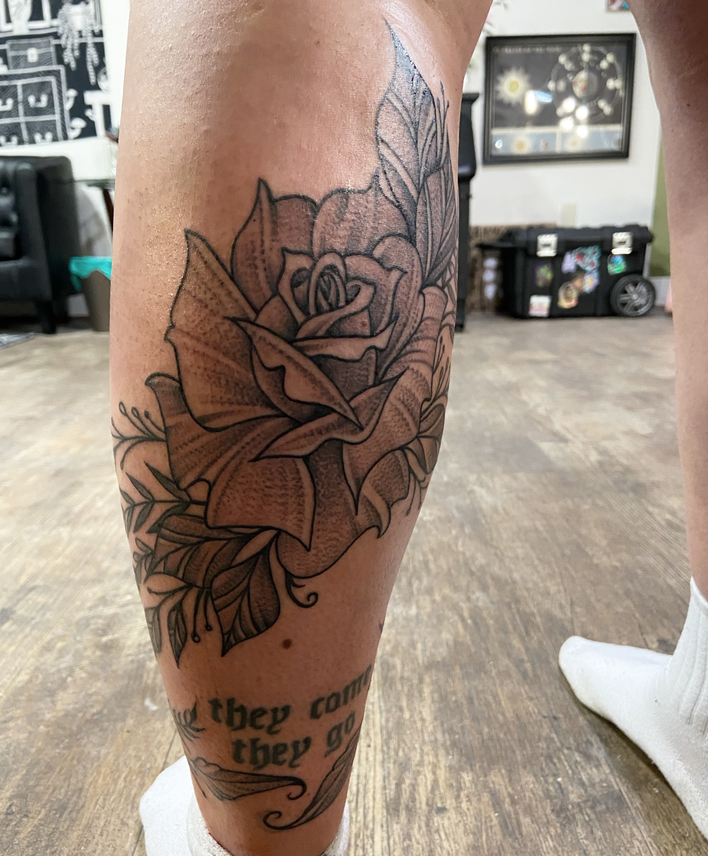 Tattoo by @theblackdottattoo — black_and_grey