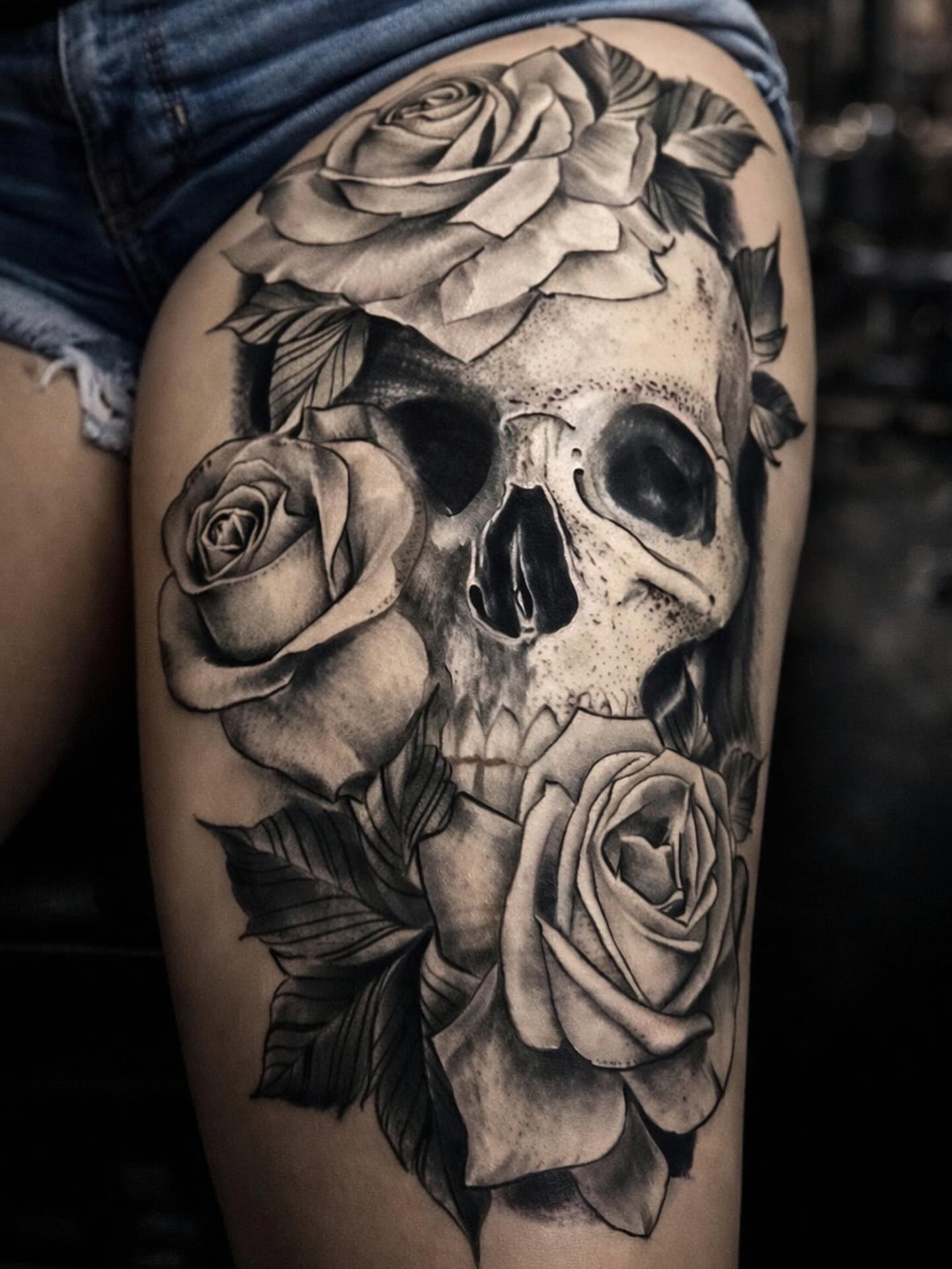 Tattoo by @angeljimeneztattoos — black_and_grey, realism
