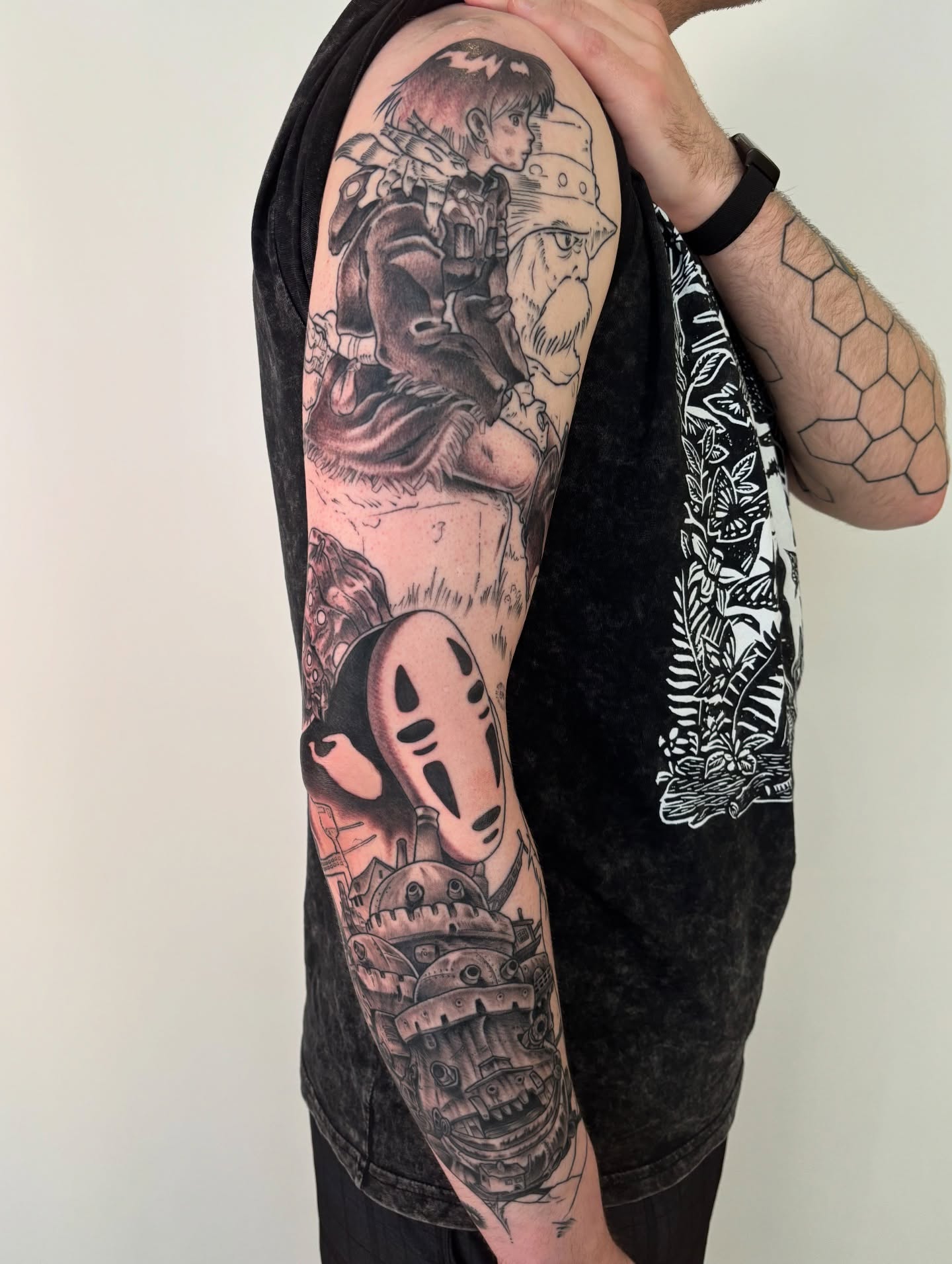 Tattoo by @toriwartooth — anime, black_and_grey