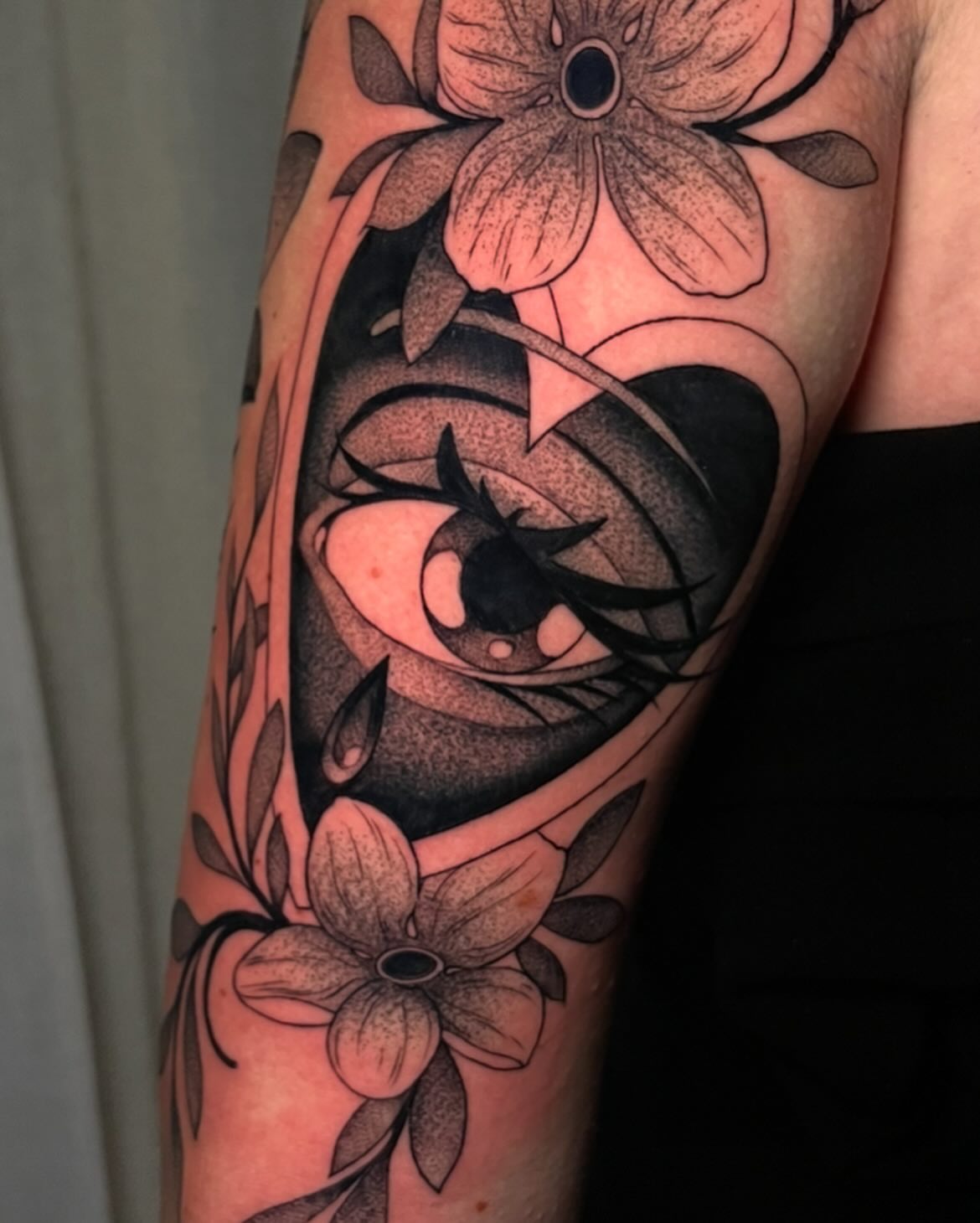 Tattoo by @reaganmauldintattoos — black_and_grey, dotwork