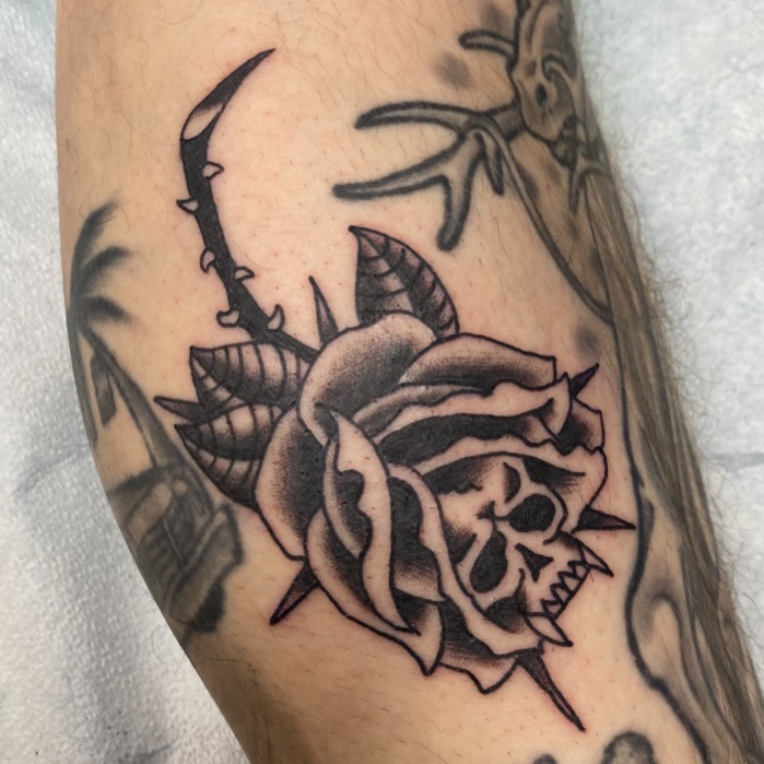 Tattoo by @hogtowntattoo — black_and_grey