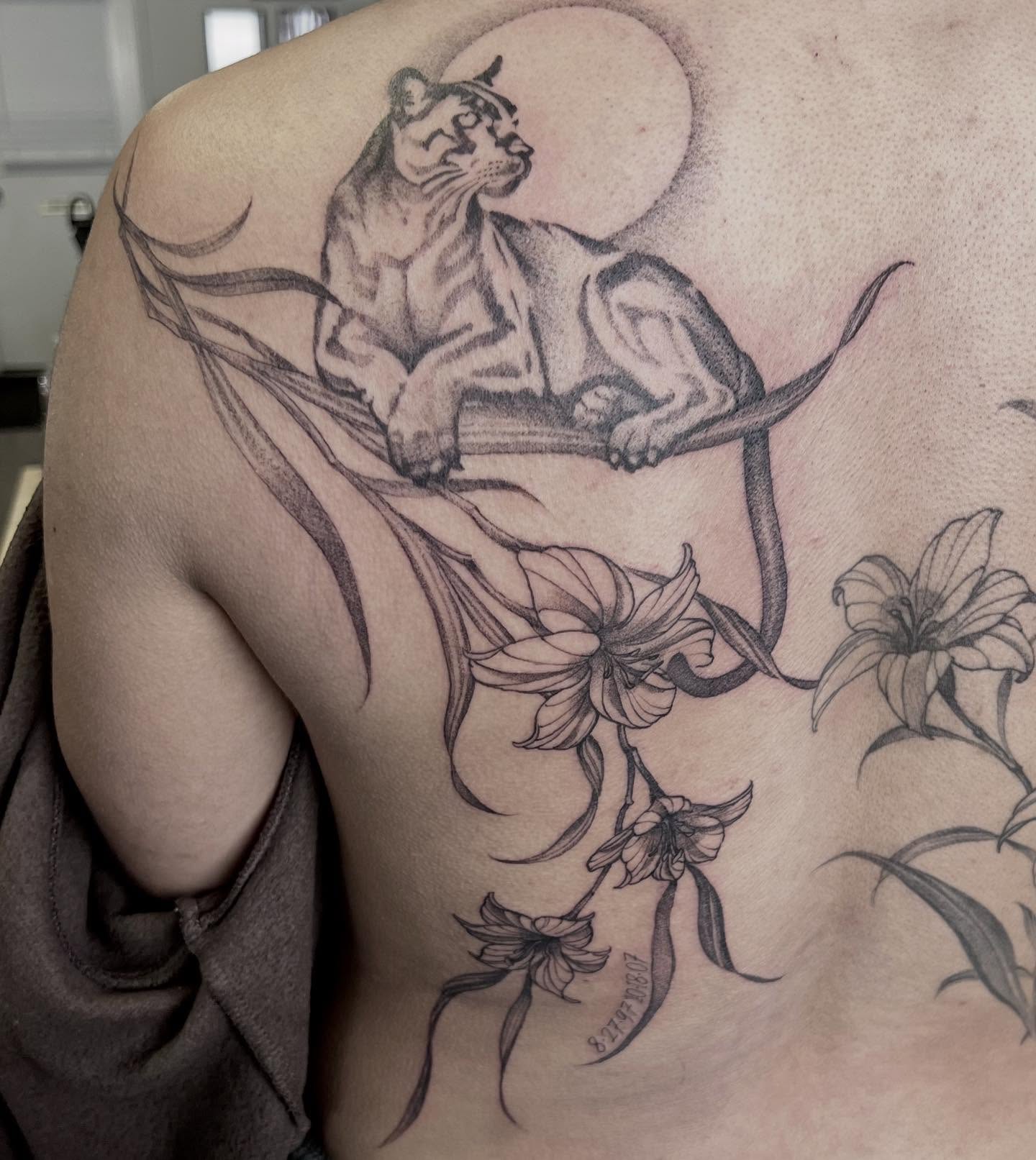Tattoo by @woodrowtattoo — black_and_grey, realism