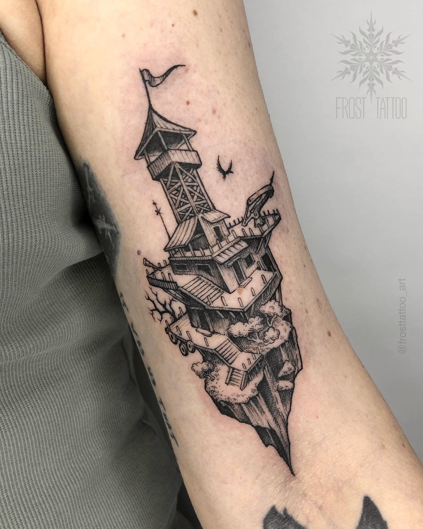 Tattoo by @frosttattoo_art — black_and_grey, realism