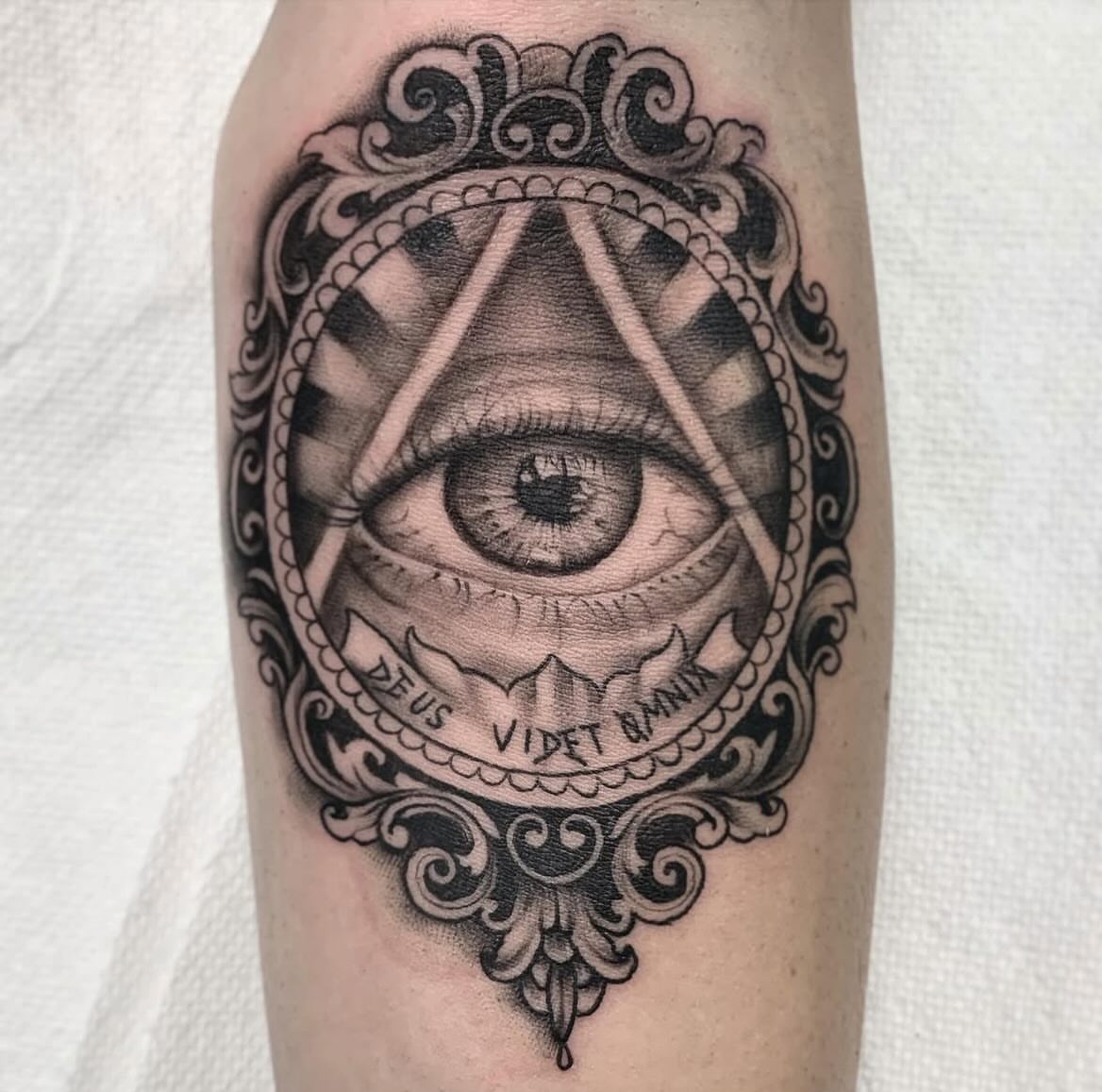 Eye realism tattoo on the forearm by Brandon Harrison, Kansas City, Missouri