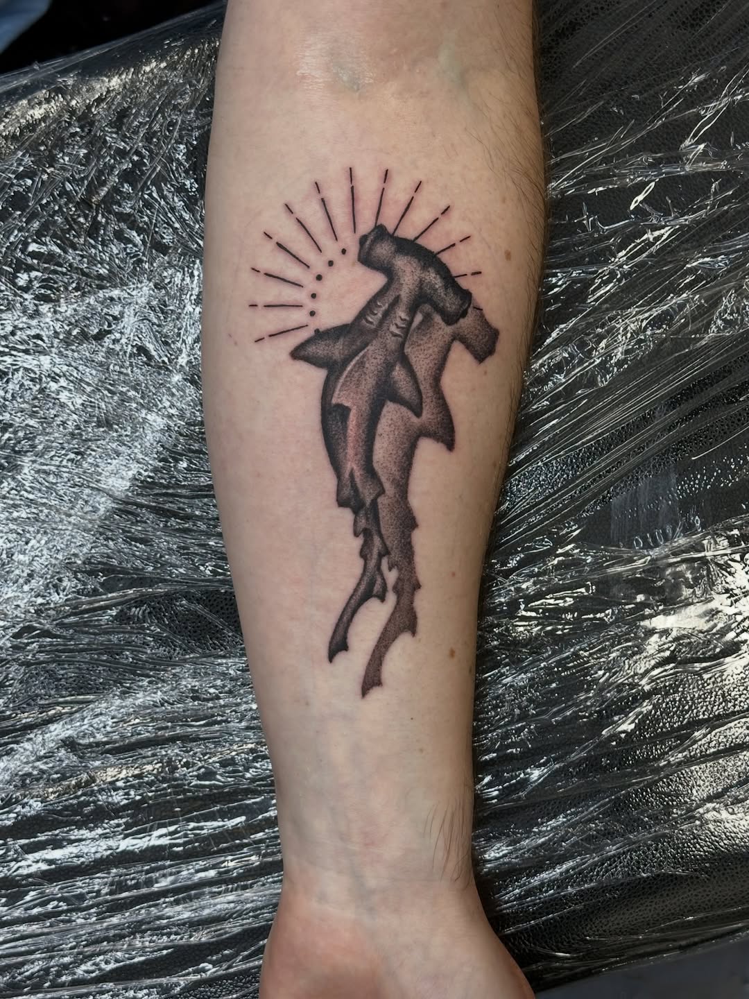 Tattoo by @jbeantat2 — black_and_grey, dotwork
