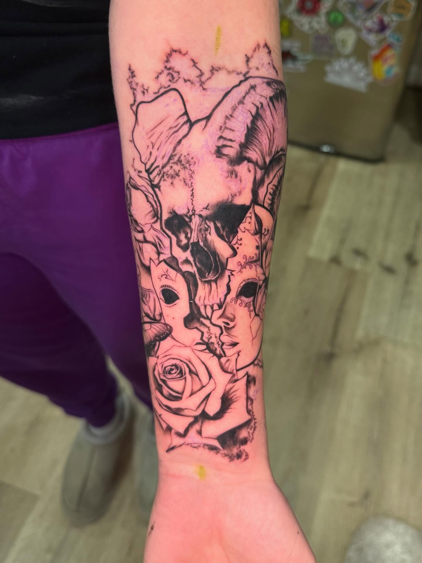 Tattoo by @artifexinks — black_and_grey, realism