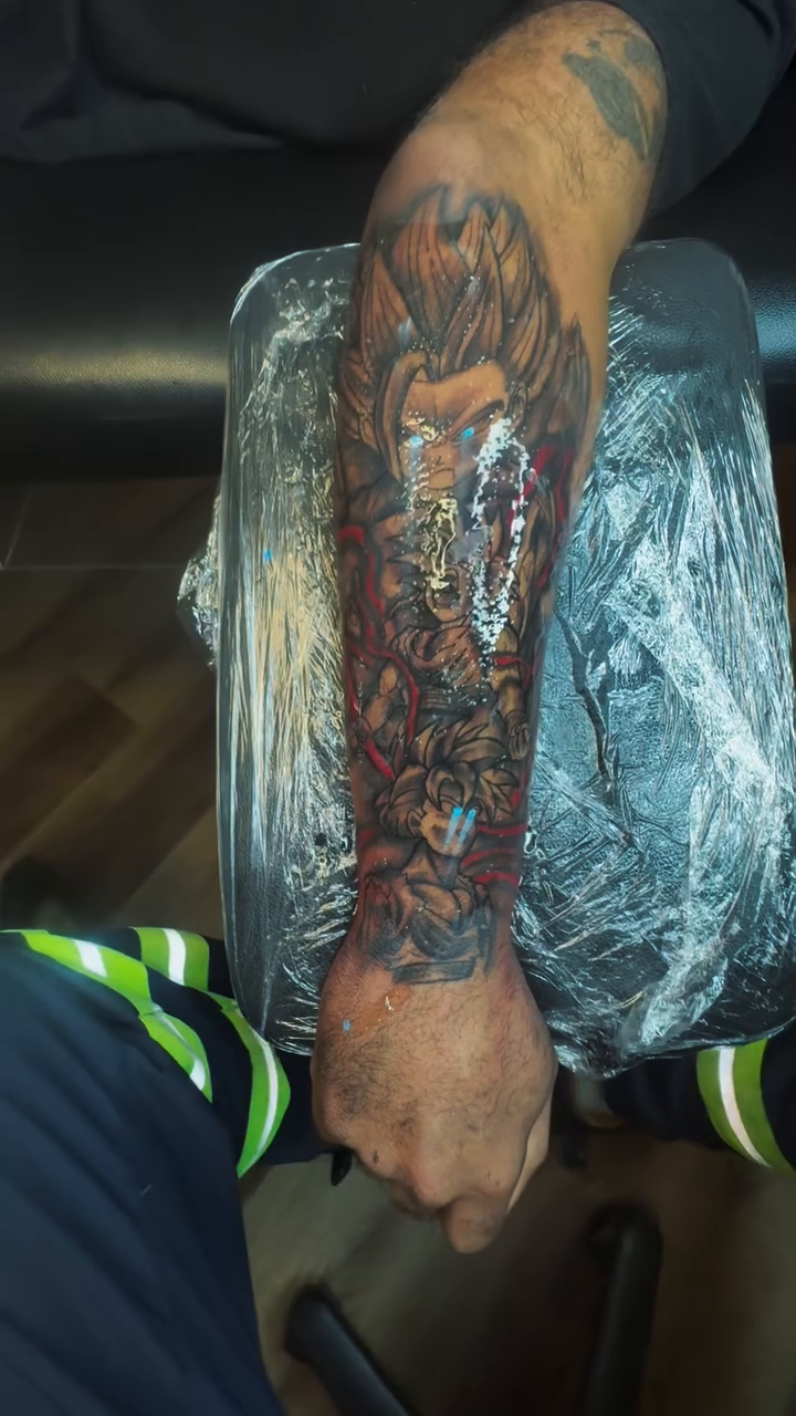 Dragon Ball Z characters on arm anime tattoo on the upper arm by Chieftats614π₯