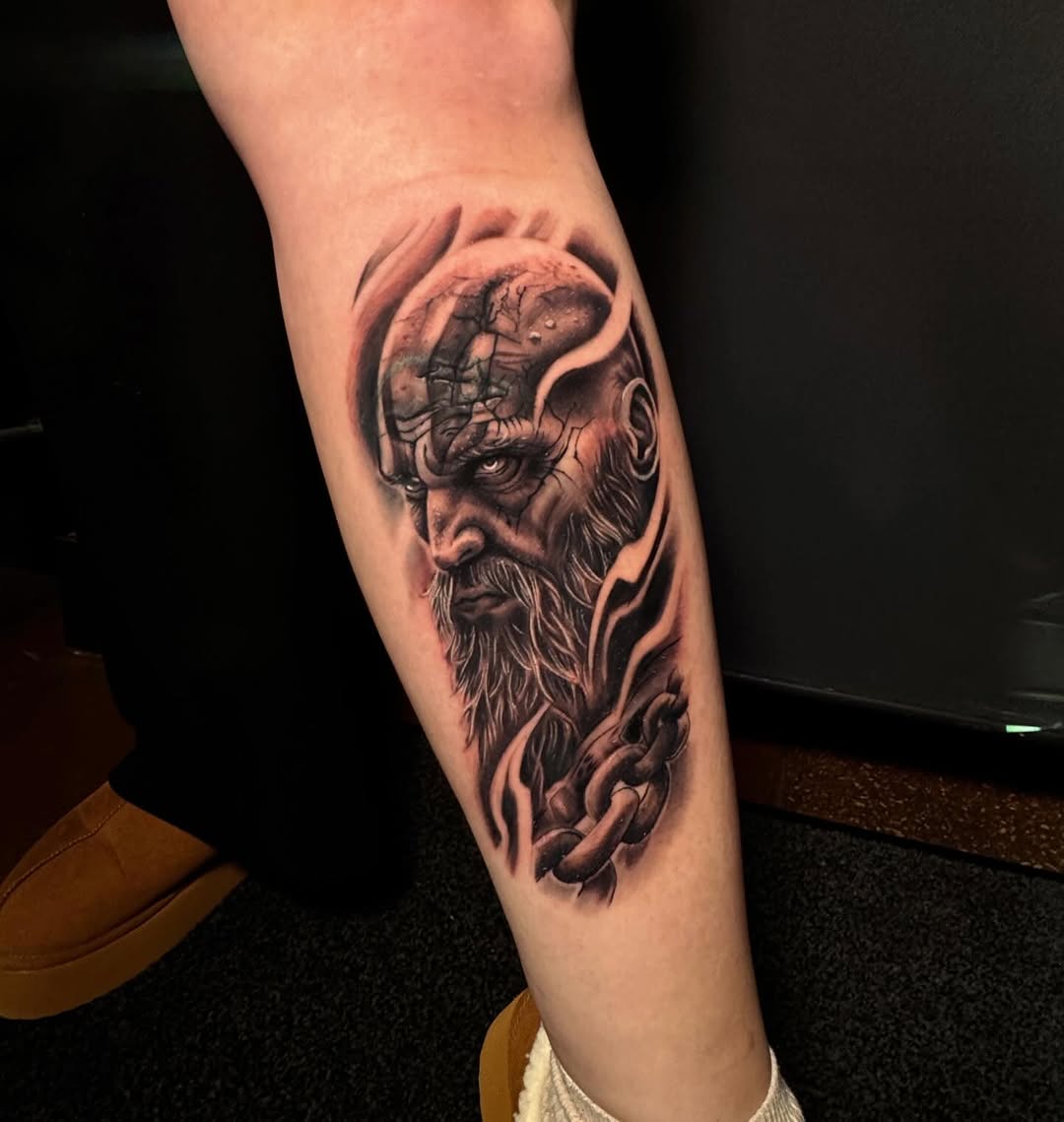 Surrealism tattoo on the forearm by Jewels, St. George, Utah