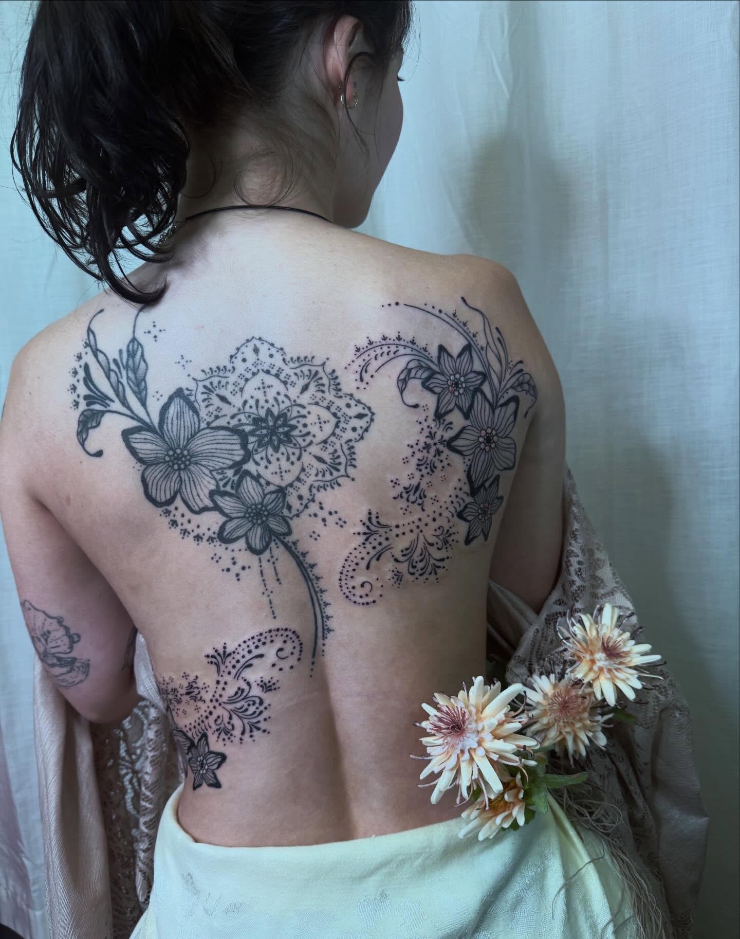 Tattoo by @skittykittykitty — dotwork, ornamental