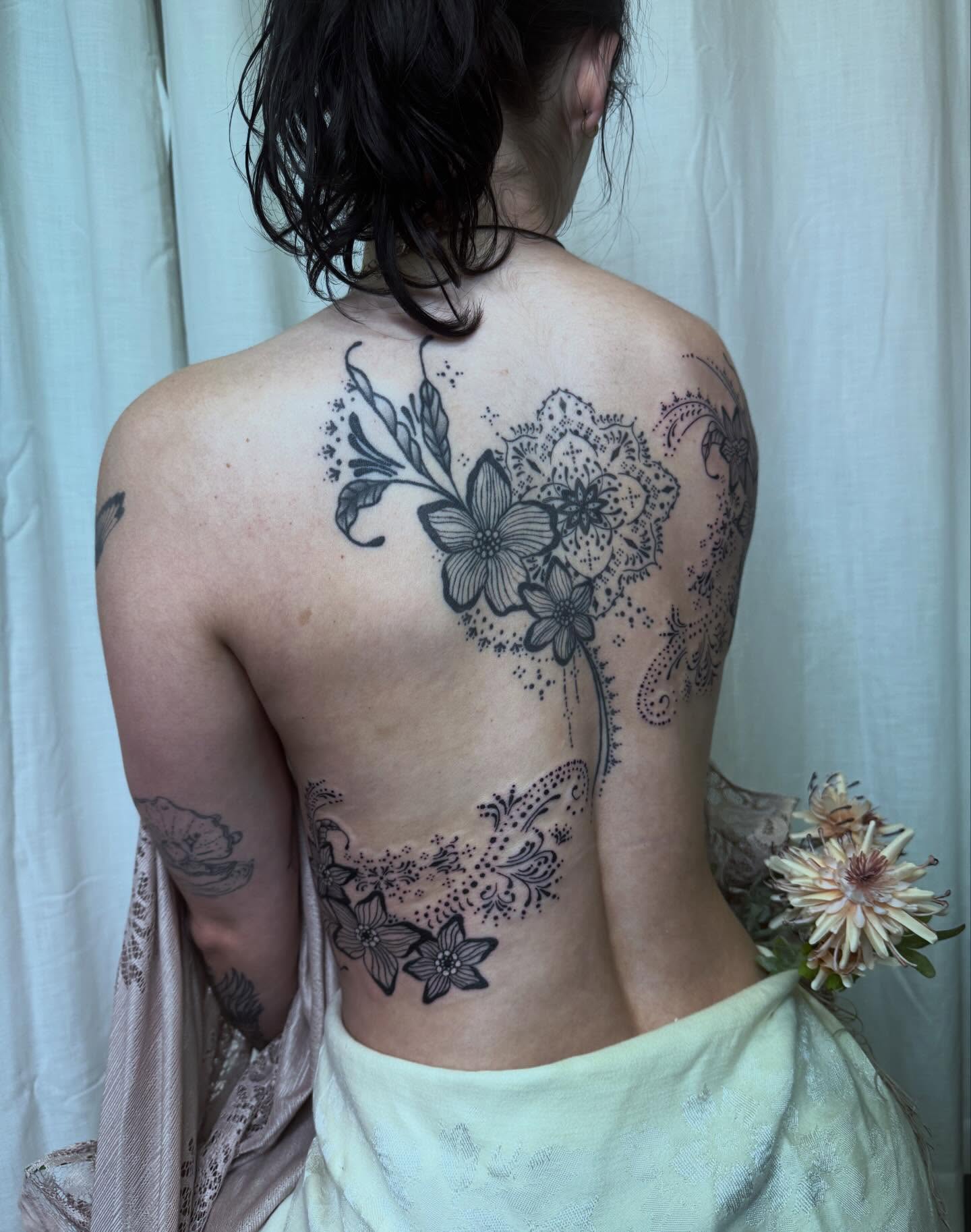 Tattoo by @skittykittykitty — dotwork, ornamental