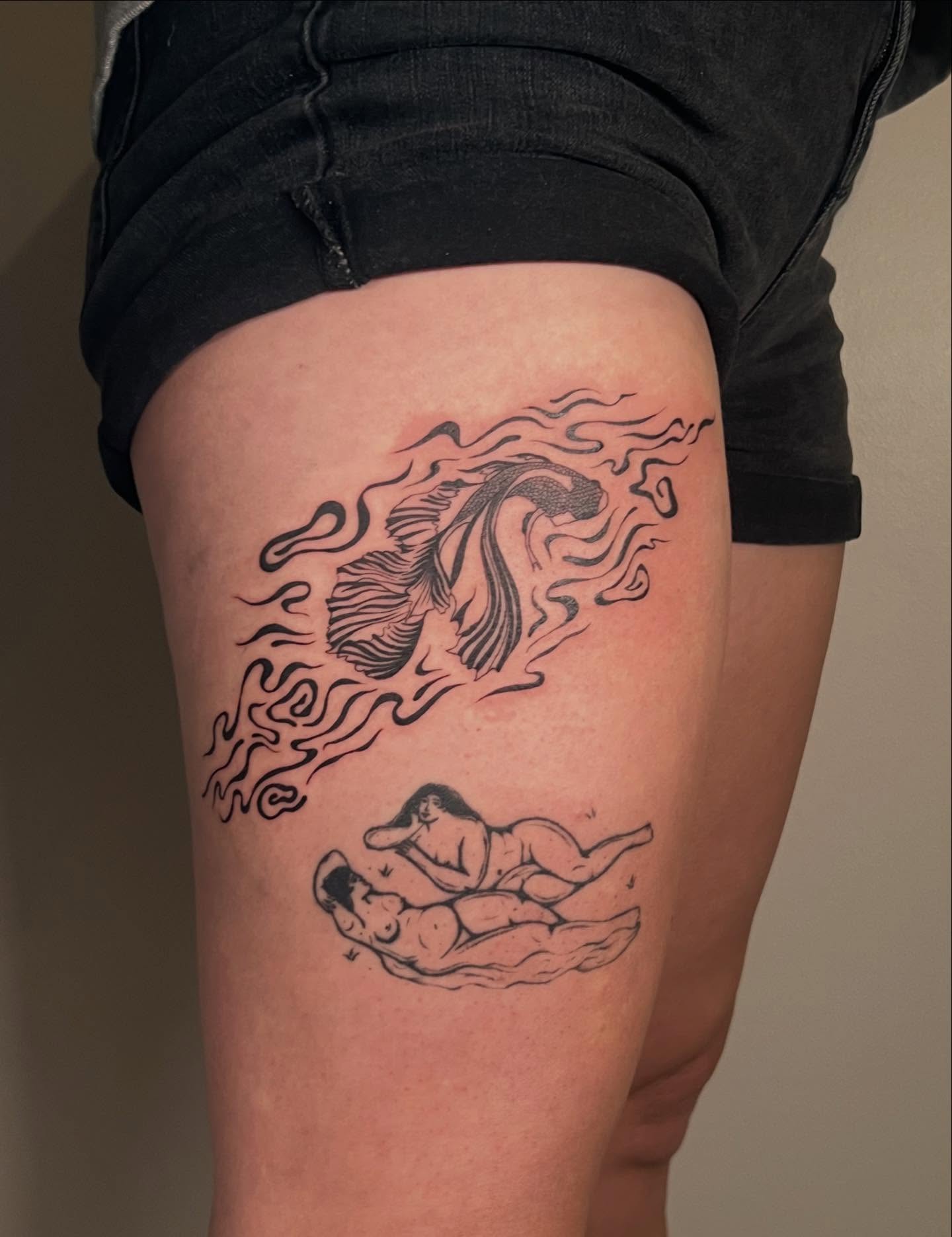 Tattoo by @aldentetattoo — black_and_grey