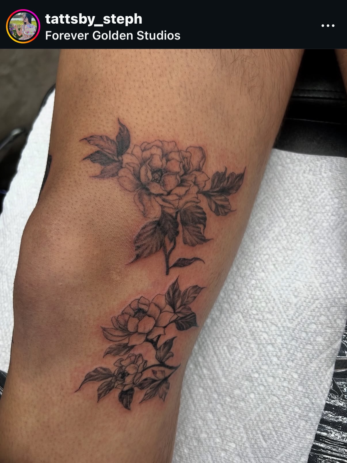 Tattoo by @forevergoldenstudios — black_and_grey